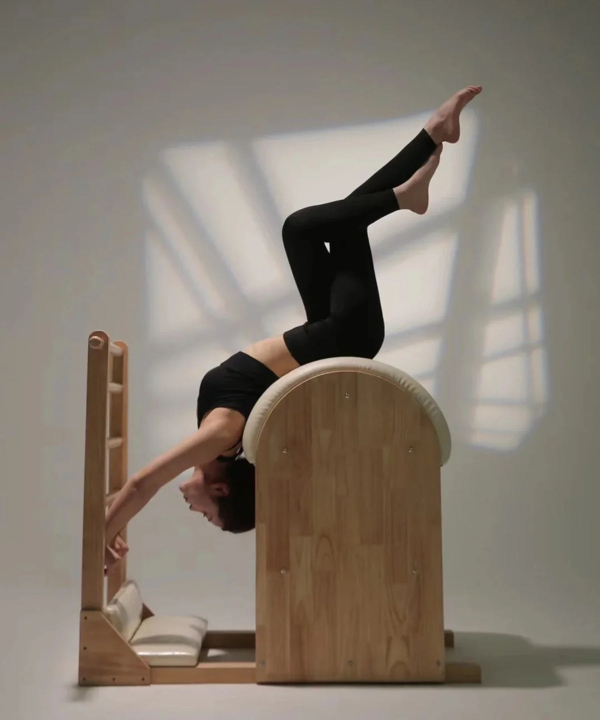 Pilates ladder barrels for flexibility and spine extension training