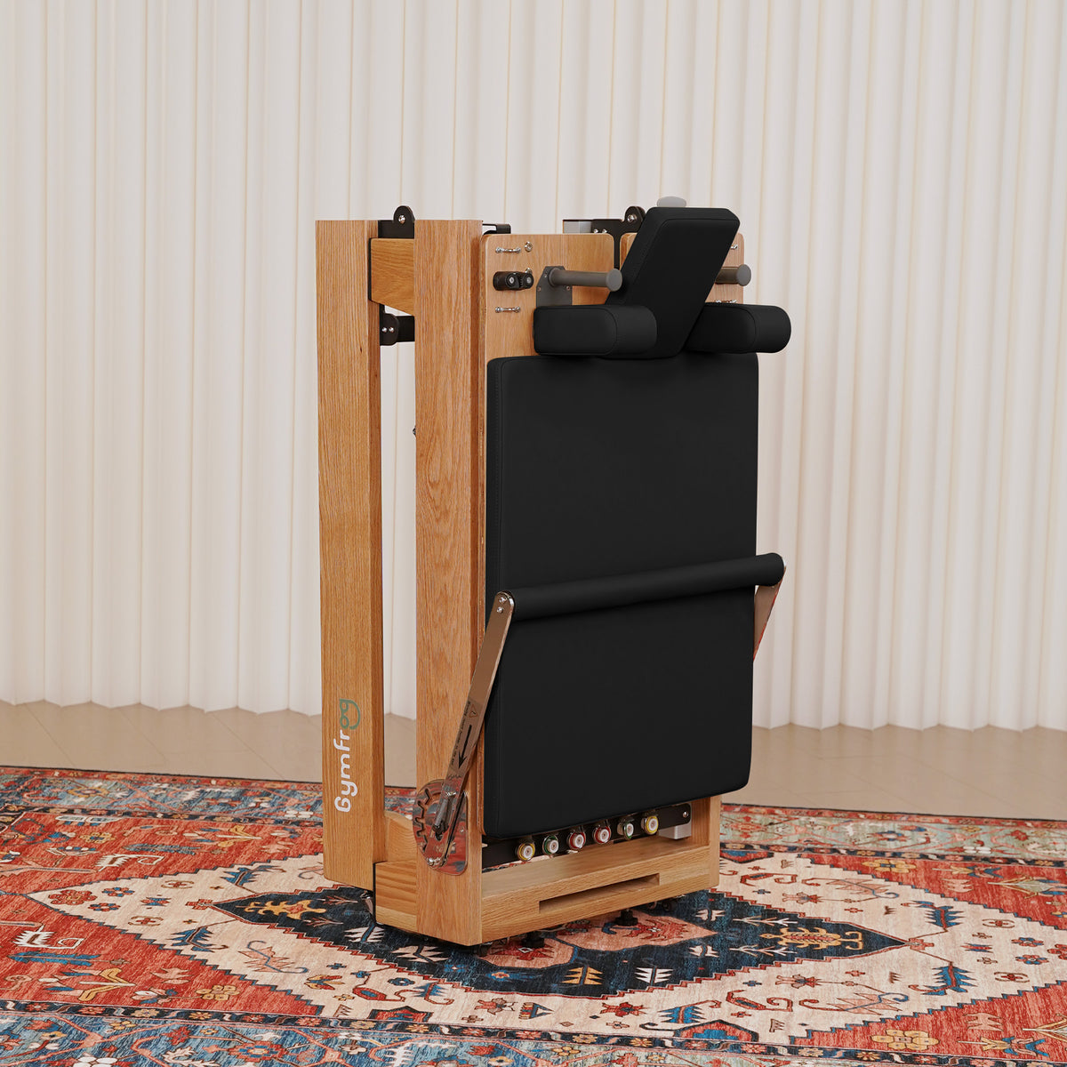 Gymfrog Premium Folding Wood Pilates Reformer Black