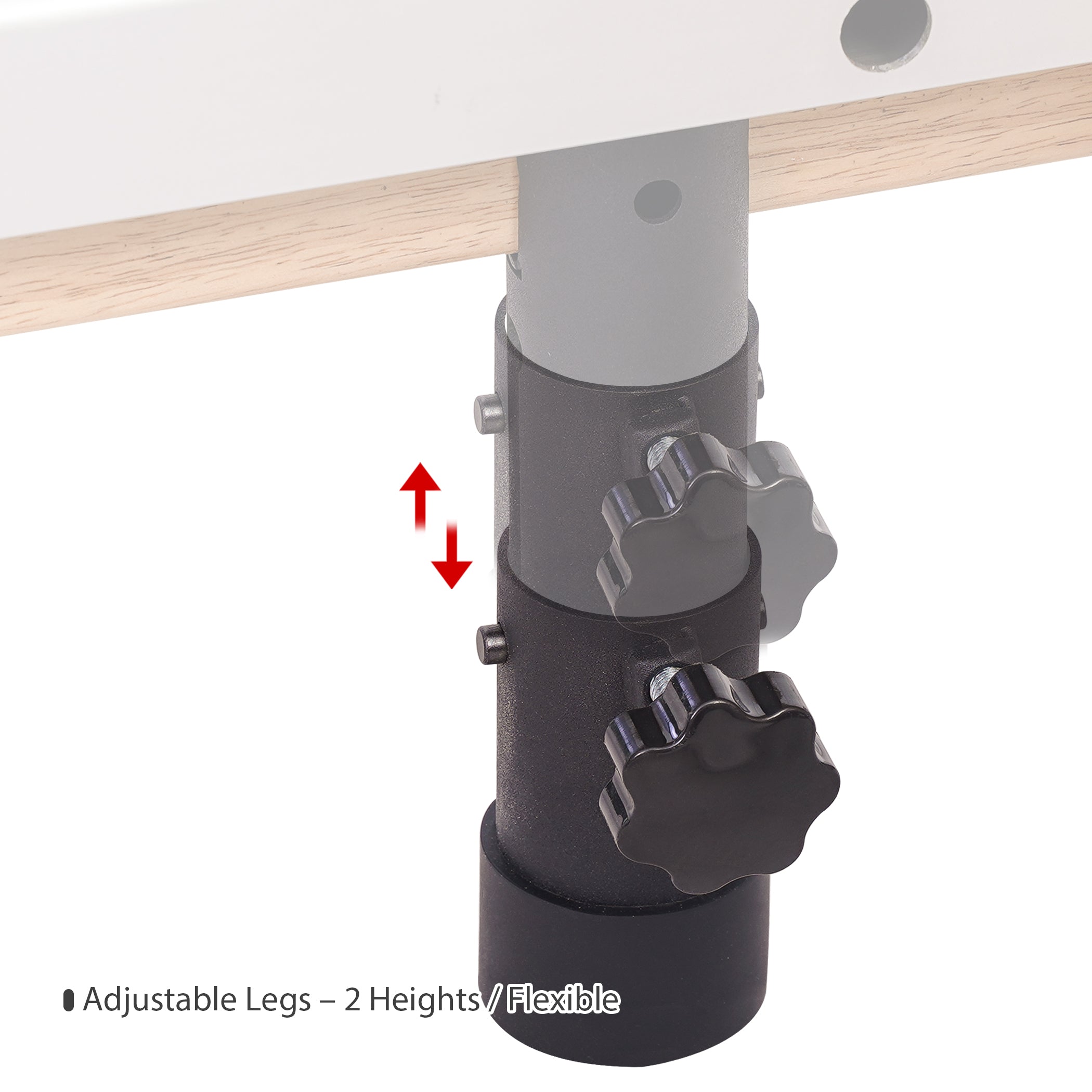 Oak Adjustable-Leg Foldable Pilates Reformer White