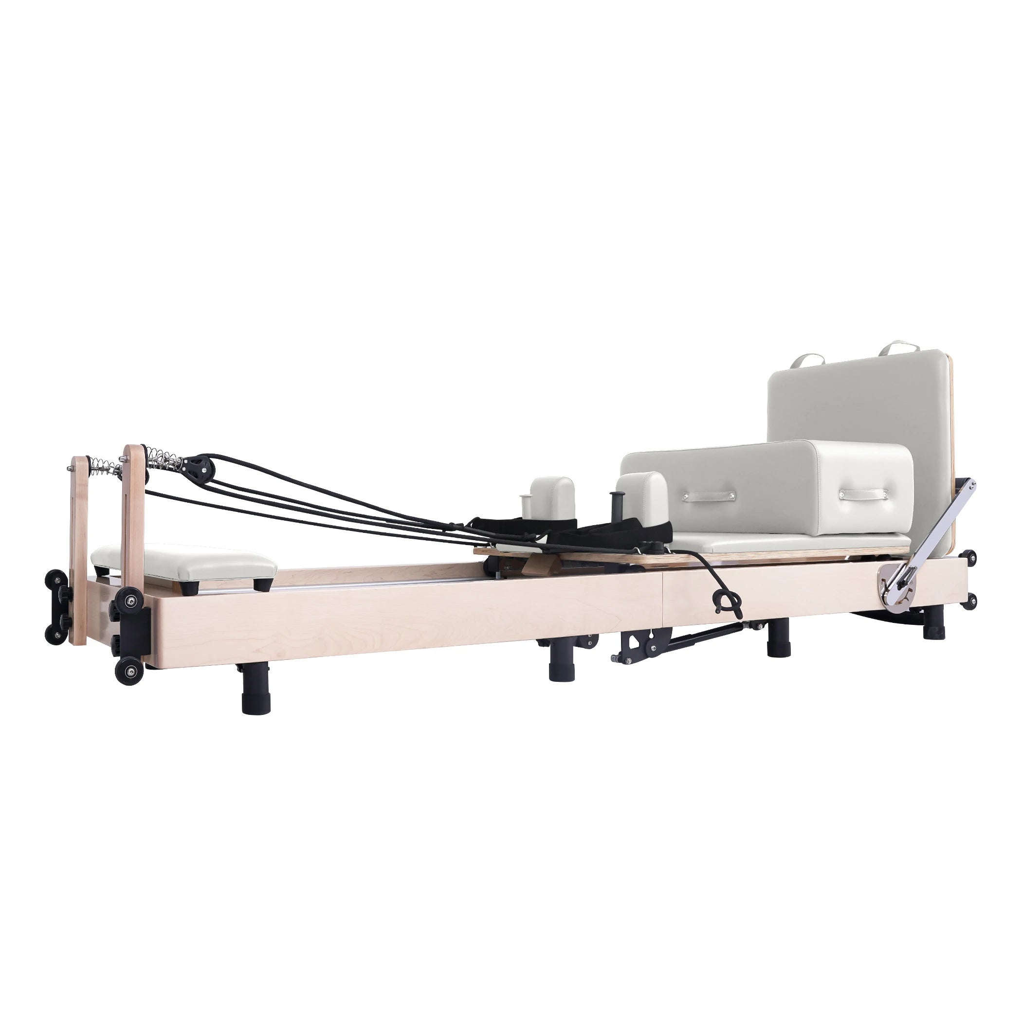 Maple Adjustable-Leg Foldable Pilates Reformer White