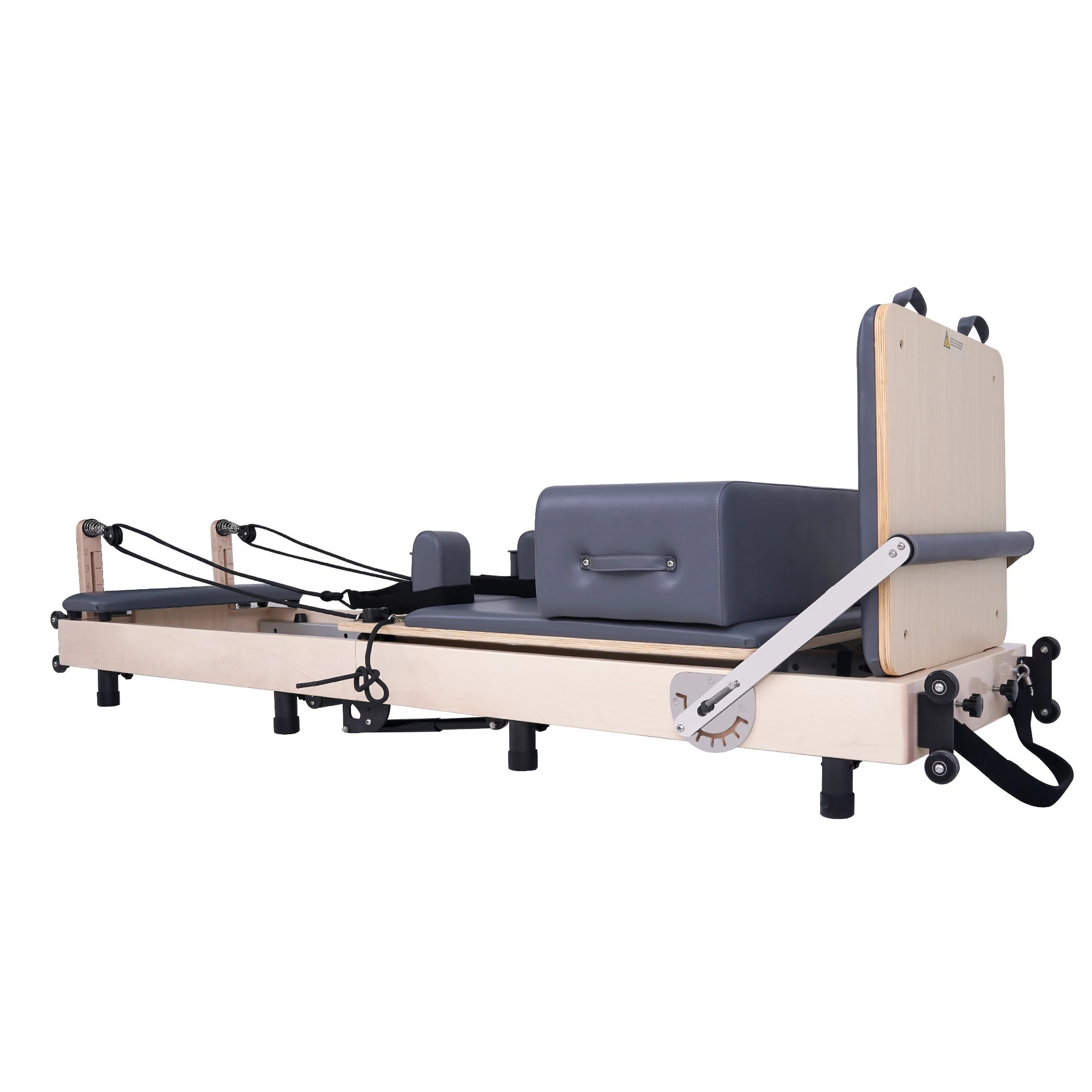 Maple Adjustable-Leg Foldable Pilates Reformer Gray