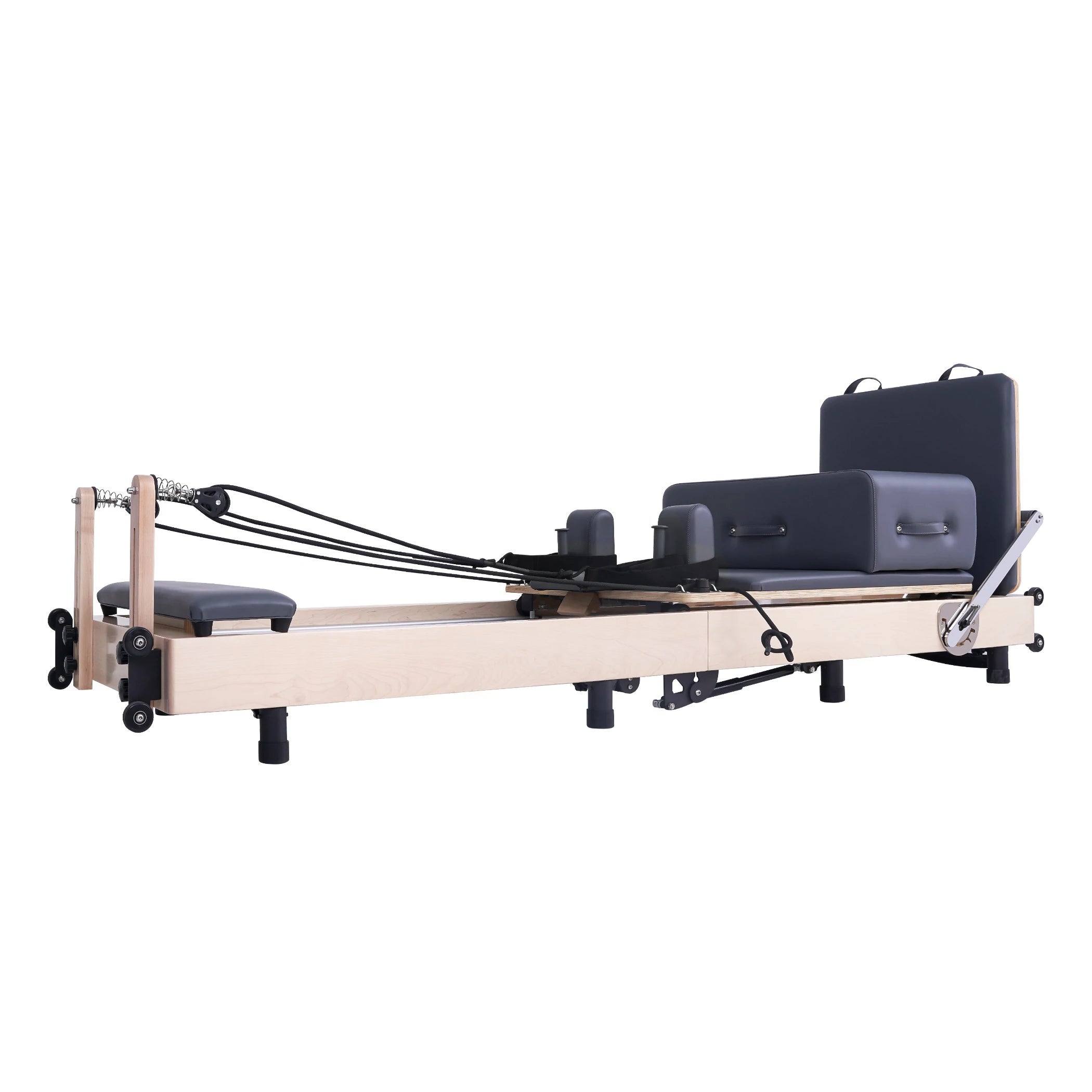 Maple Adjustable-Leg Foldable Pilates Reformer Gray