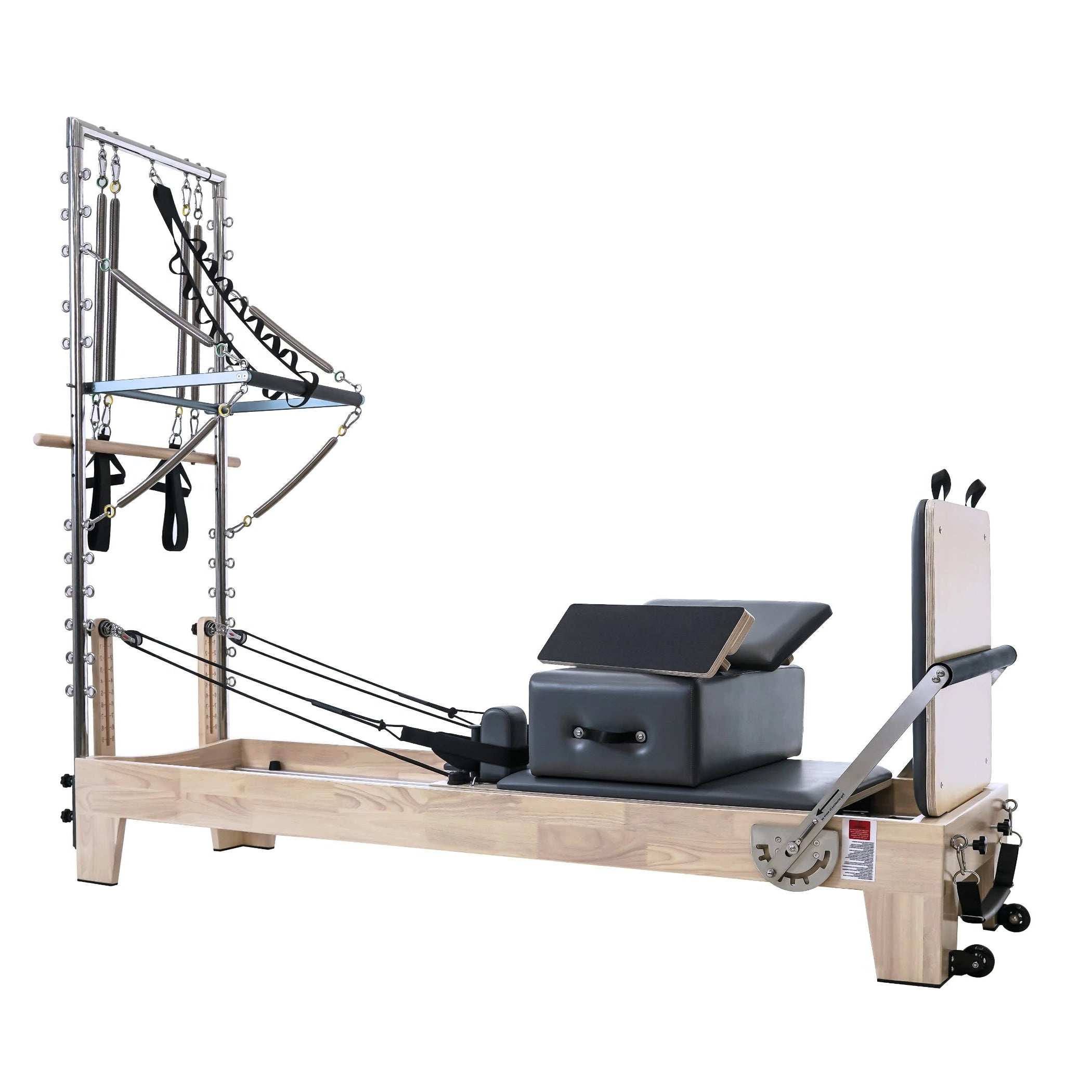 Oak Pilates Reformer with Tower Grey