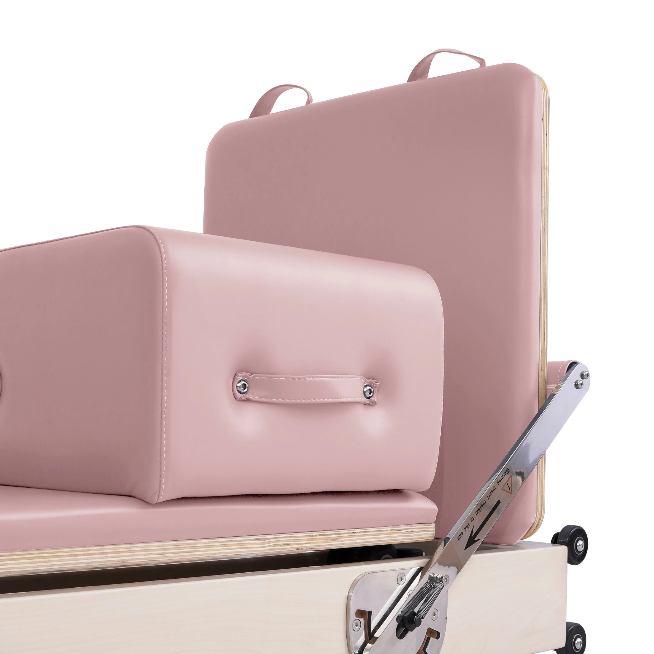 Maple Adjustable-Leg Foldable Pilates Reformer Pink