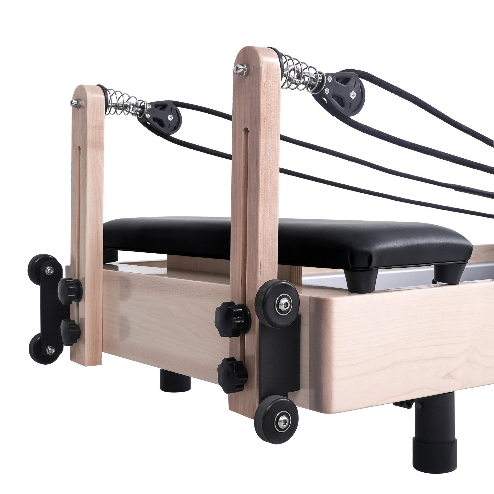 Maple Adjustable-Leg Foldable Pilates Reformer Black
