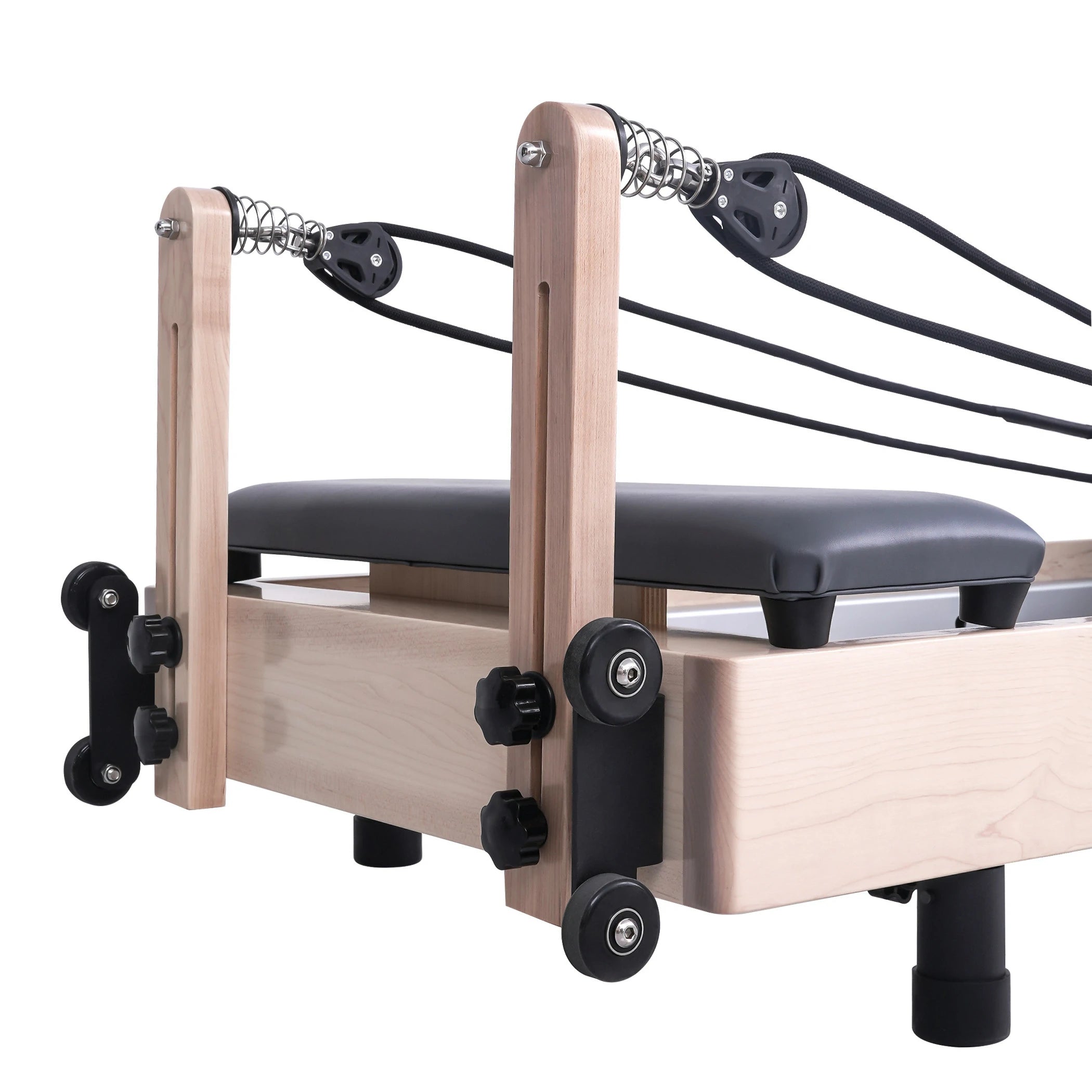 Maple Adjustable-Leg Foldable Pilates Reformer Gray