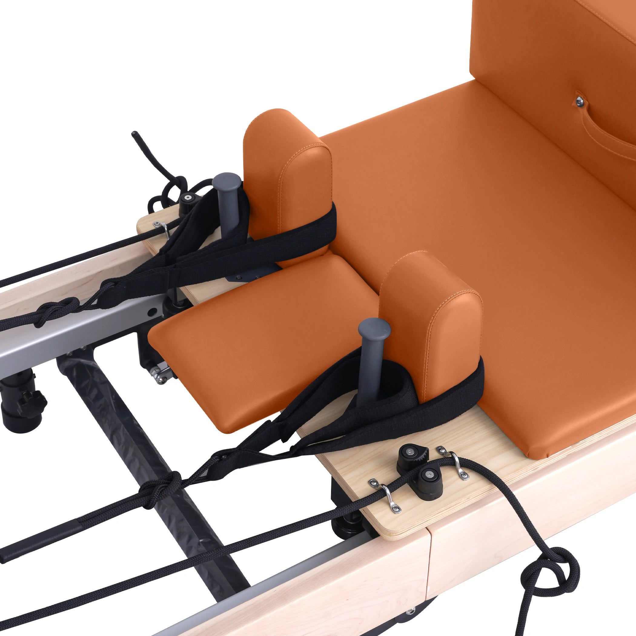 Maple Adjustable-Leg Foldable Pilates Reformer Orange