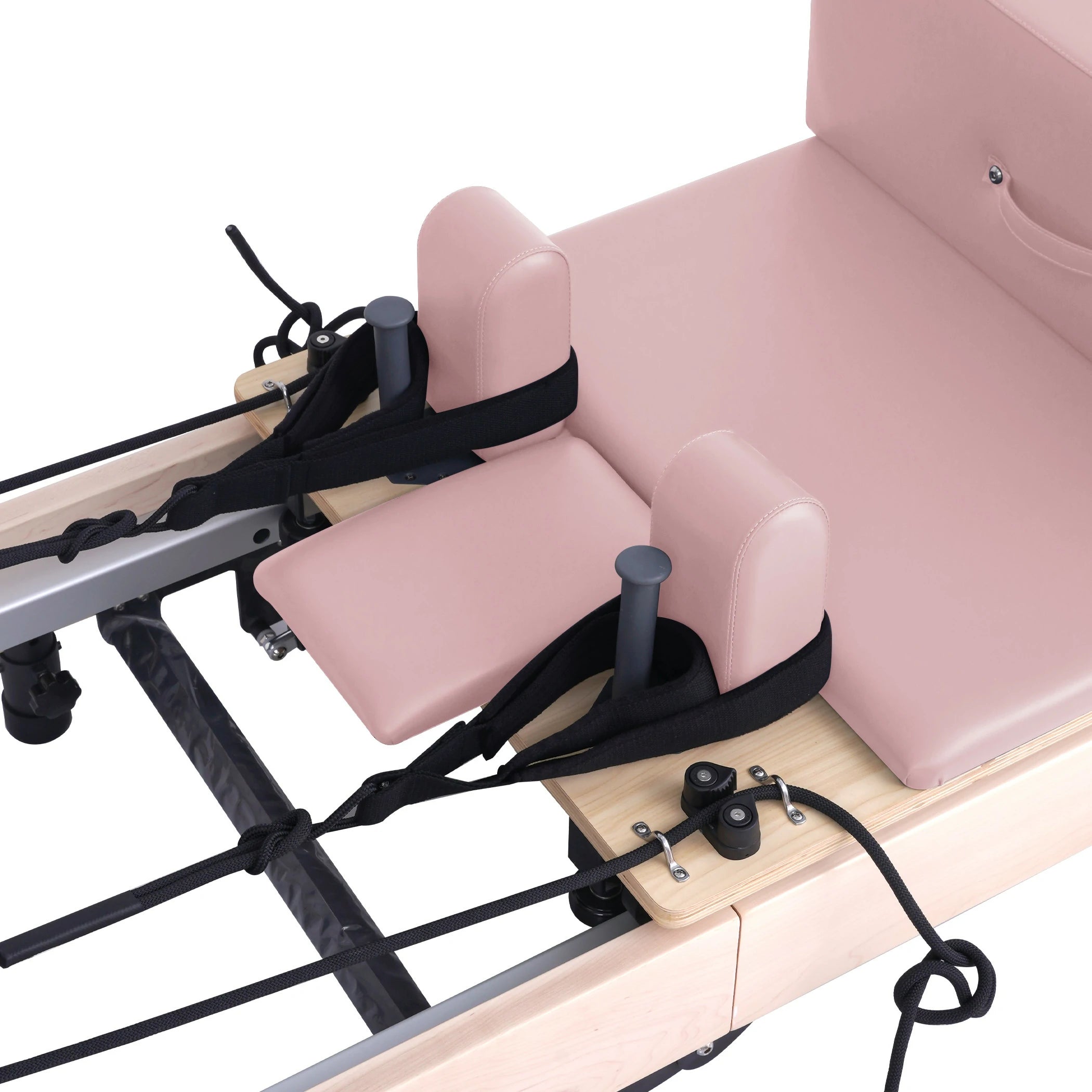 Maple Adjustable-Leg Foldable Pilates Reformer Pink