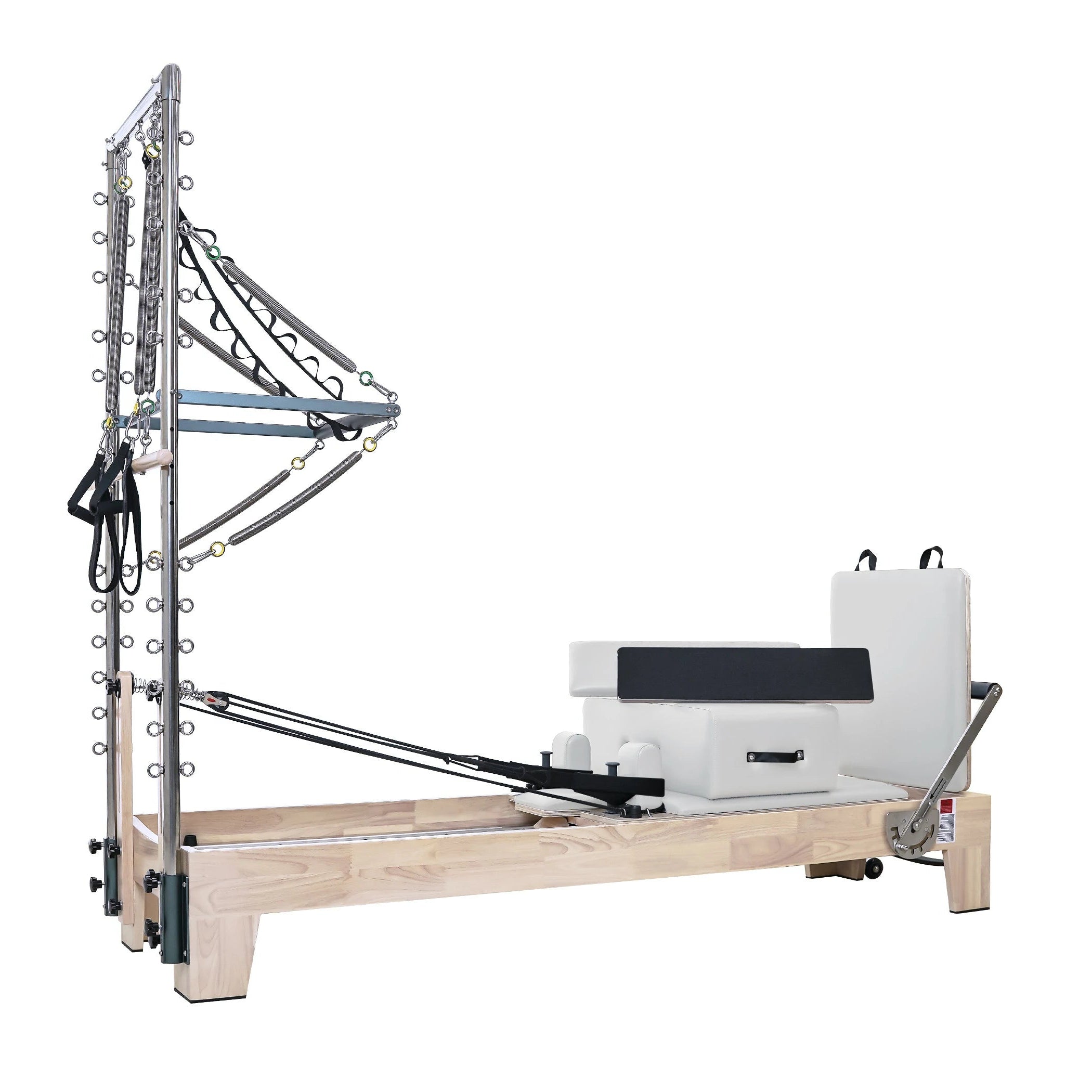Oak Pilates Reformer with Tower White