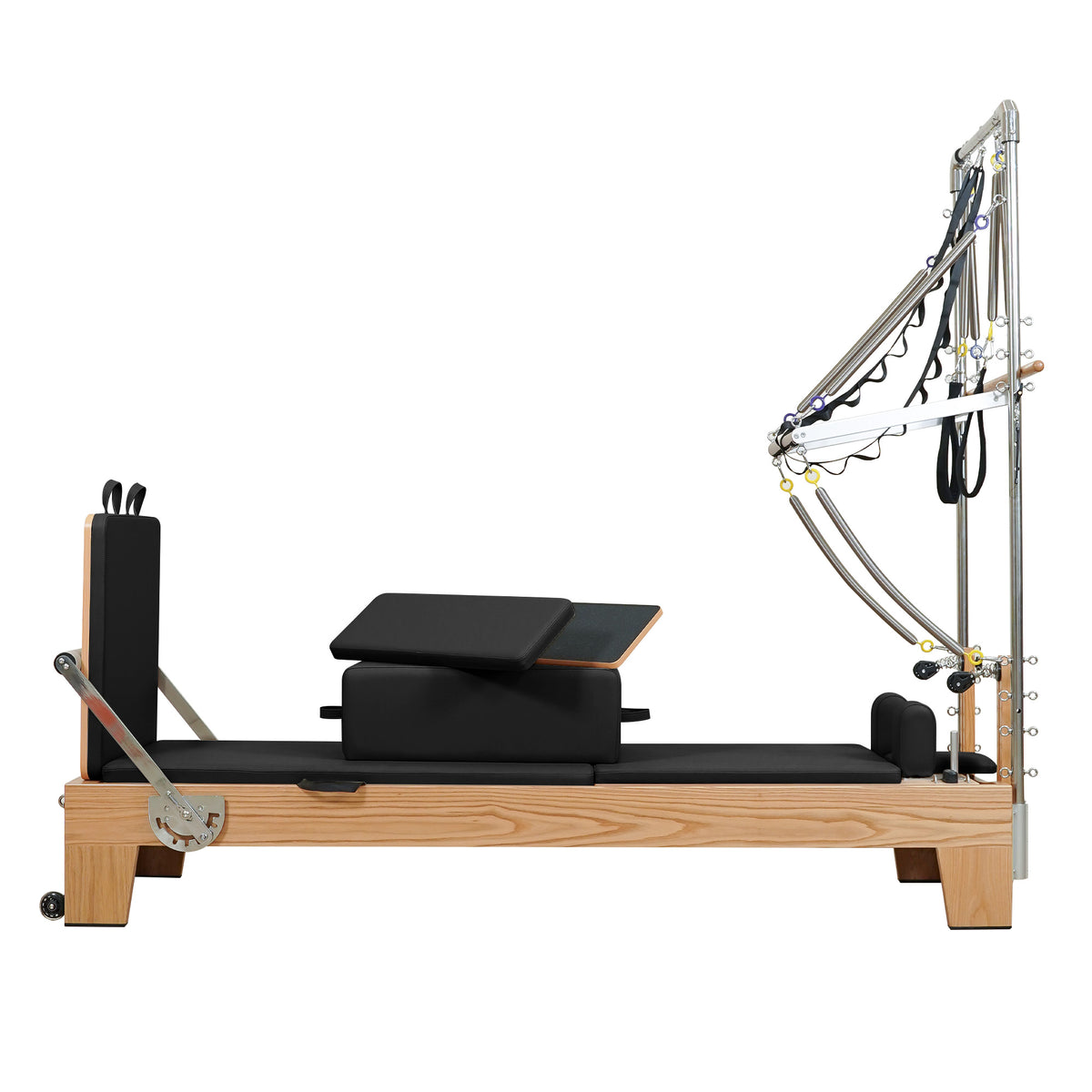 Gymfrog Premium Red Oak Pilates Reformer with Tower Black