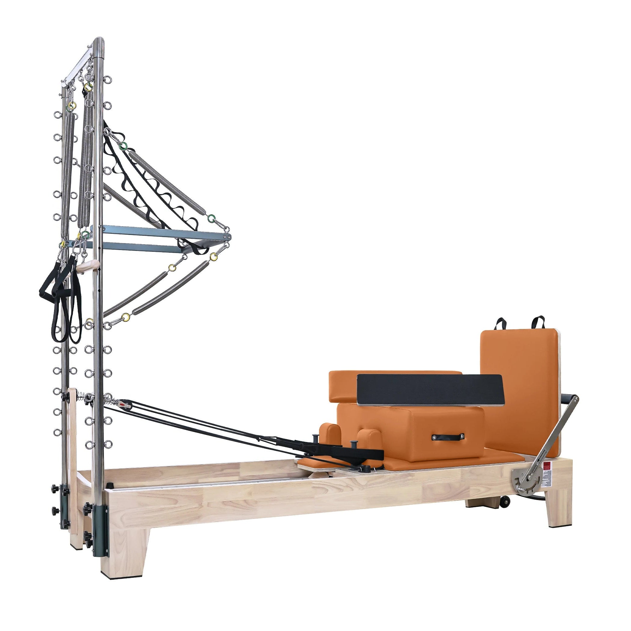 Oak Pilates Reformer with Tower Orange