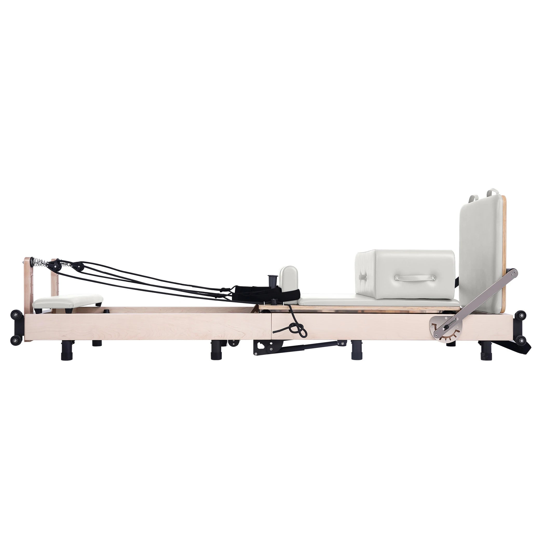 Maple Adjustable-Leg Foldable Pilates Reformer White