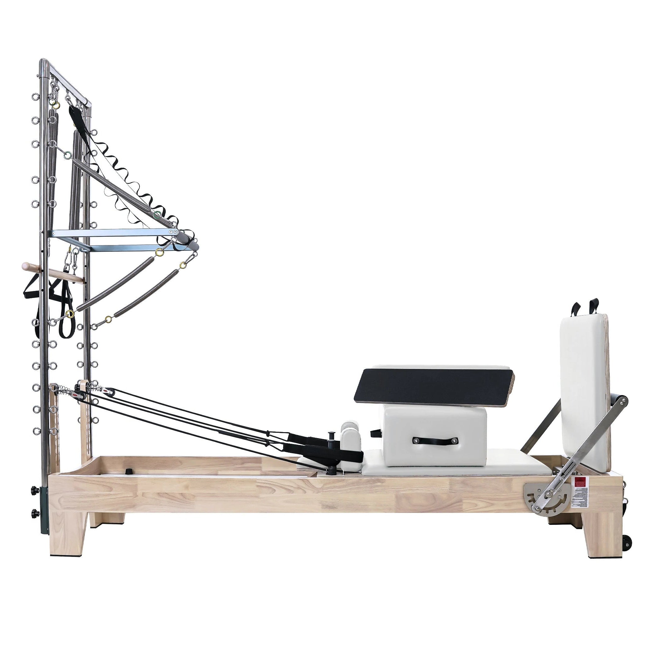 Oak Pilates Reformer with Tower White