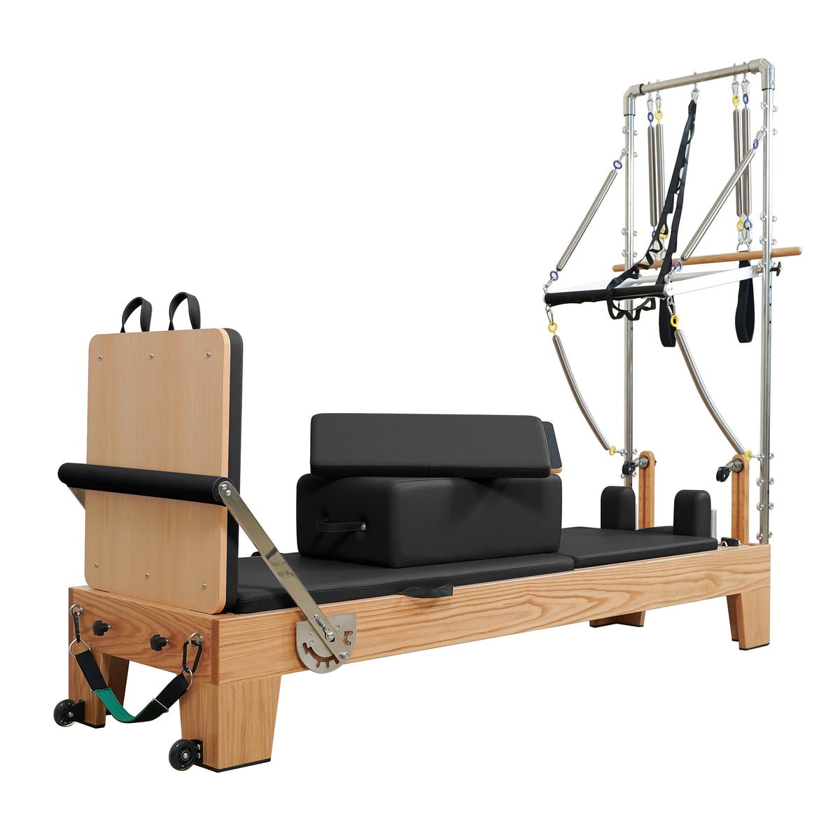 Gymfrog Premium Red Oak Pilates Reformer with Tower Black