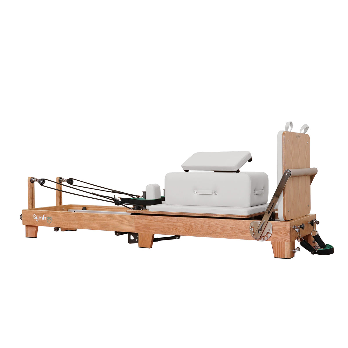Gymfrog Premium Folding Wood Pilates Reformer Beige
