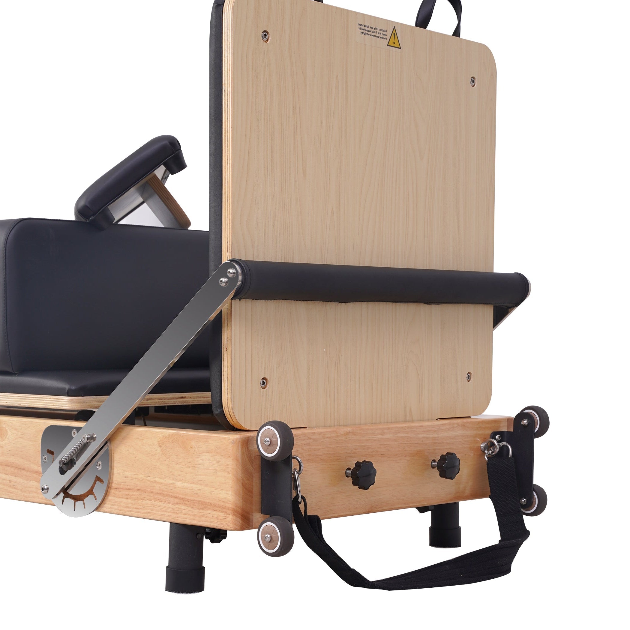 Oak Adjustable-Leg Foldable Pilates Reformer Black