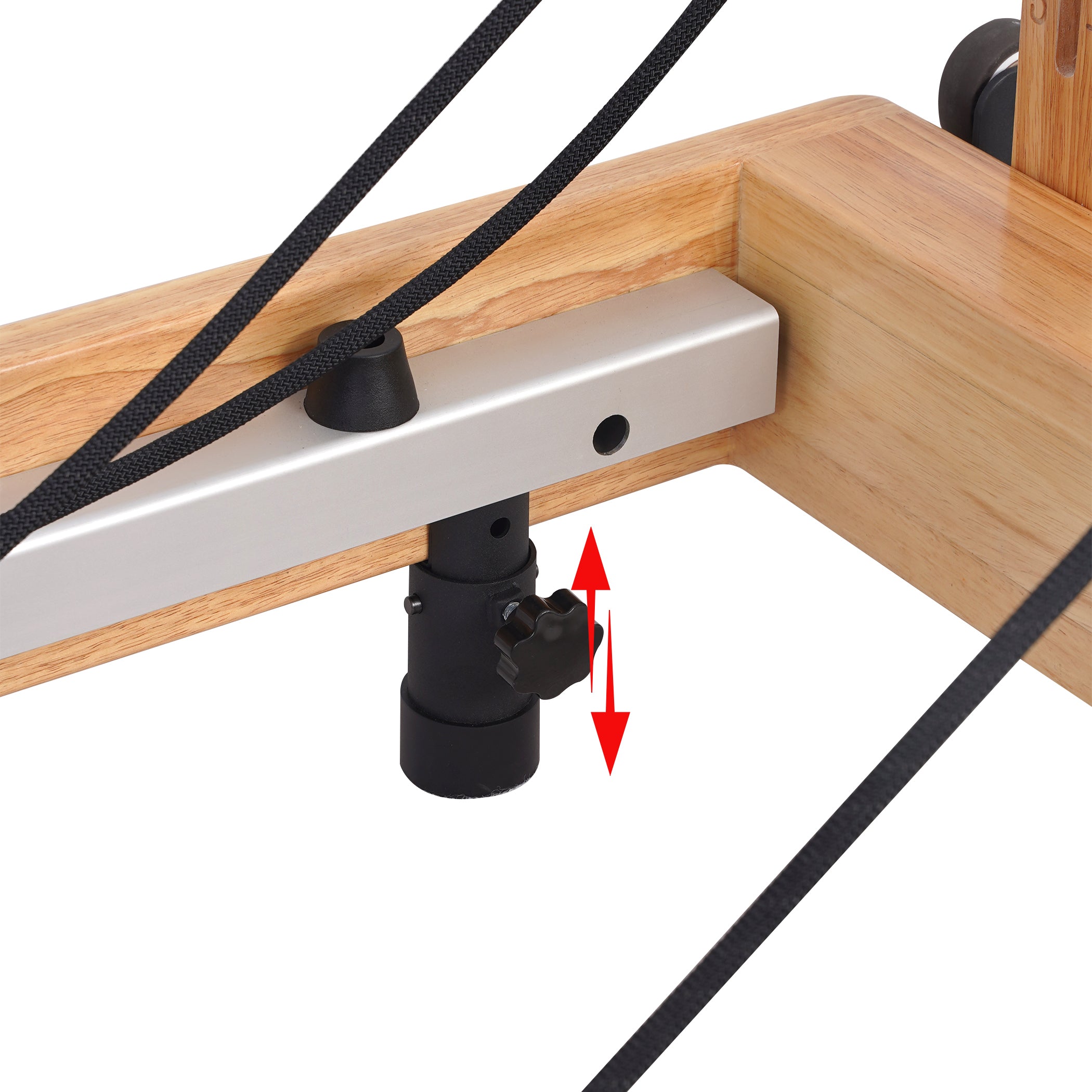 Oak Adjustable-Leg Foldable Pilates Reformer Gray