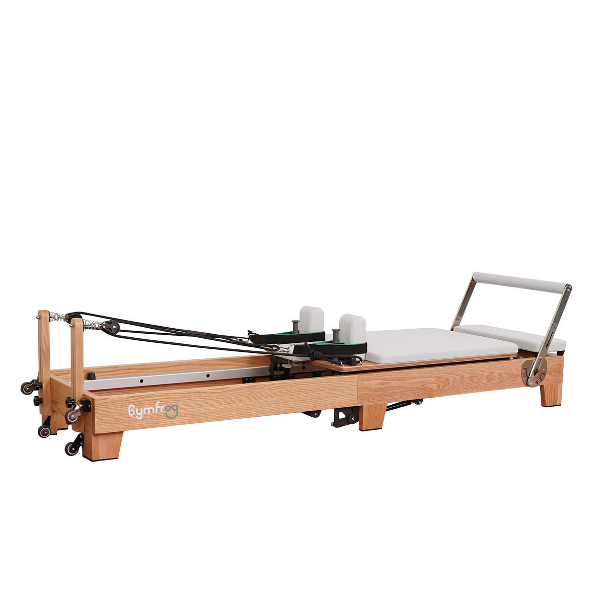 Gymfrog Premium Folding Wood Pilates Reformer Beige