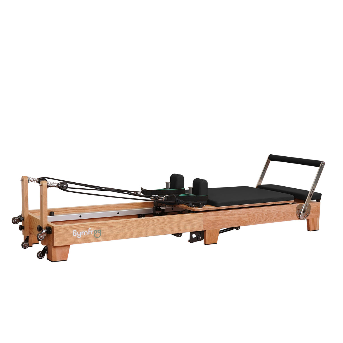 Gymfrog Premium Folding Wood Pilates Reformer Black