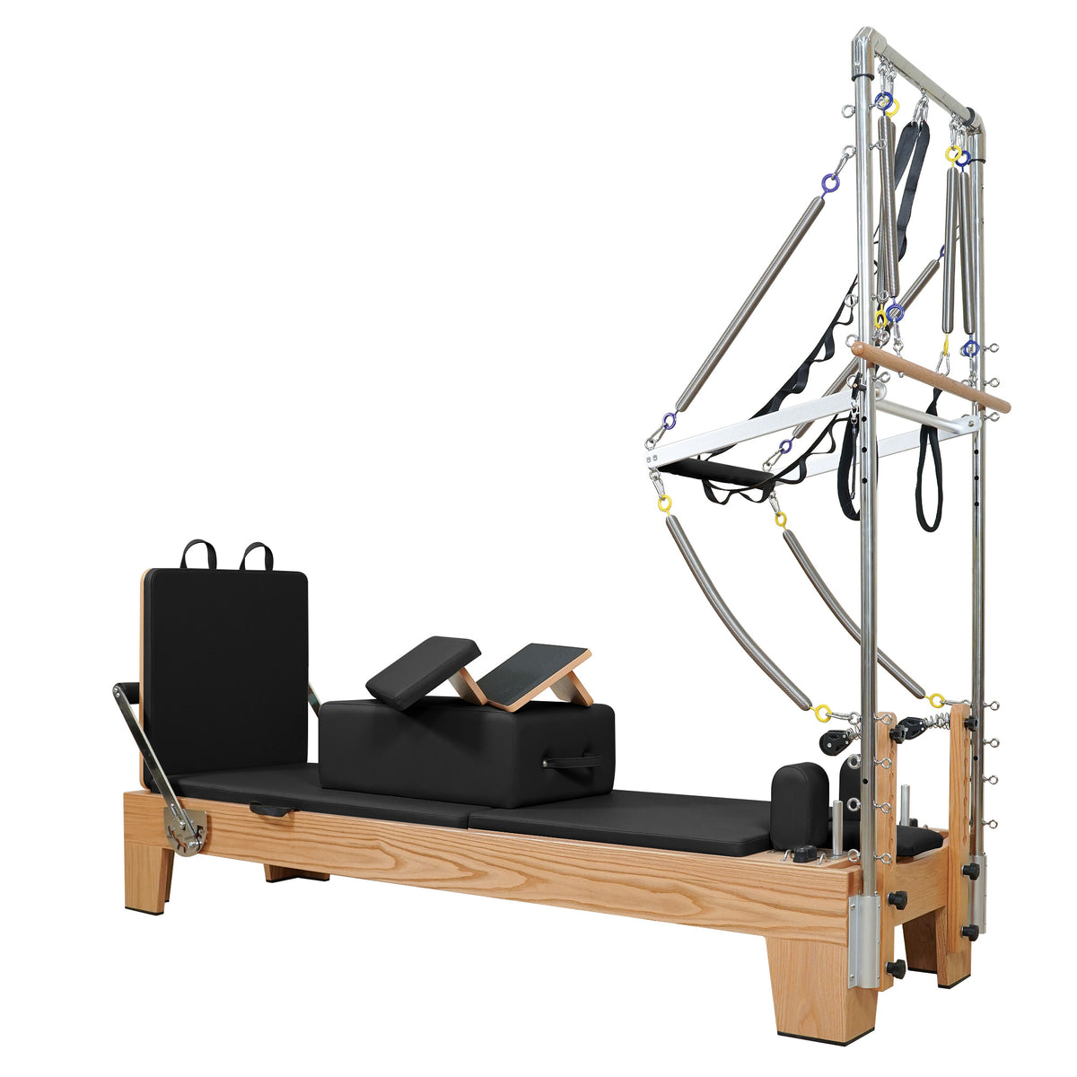 Gymfrog Premium Red Oak Pilates Reformer with Tower Black