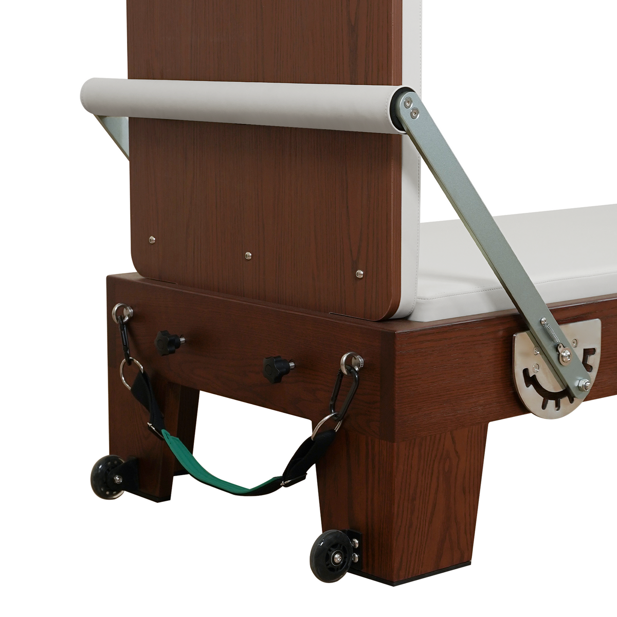 Gymfrog Classic Walnut Pilates Reformer with Tower Beige