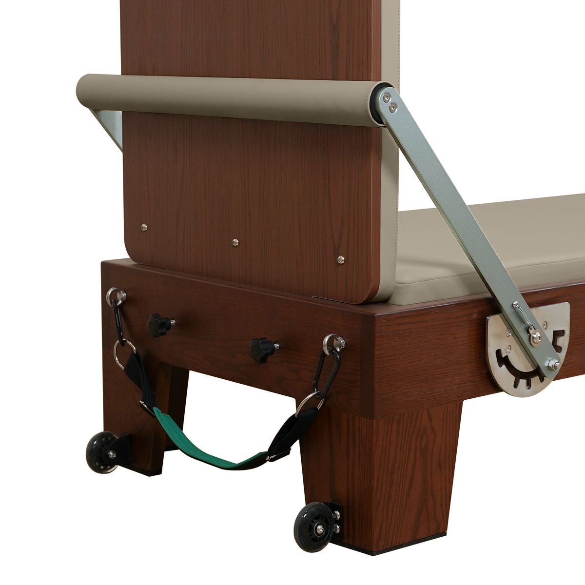 Gymfrog Classic Walnut Pilates Reformer with Tower Latte