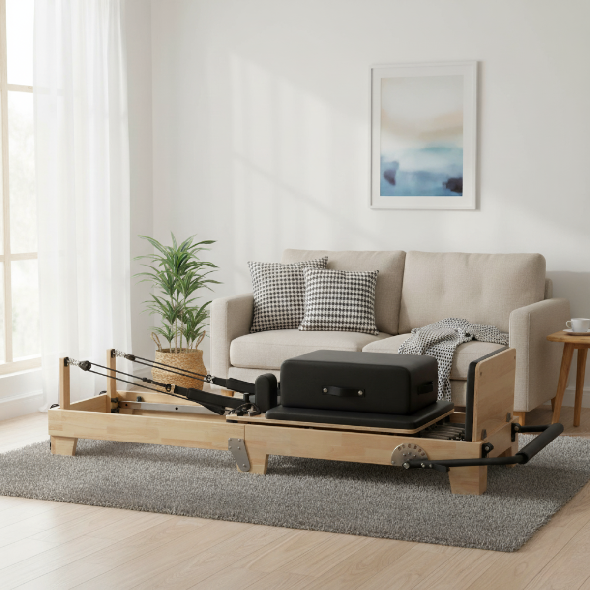 Oak Folding Classic Pilates Reformer Black