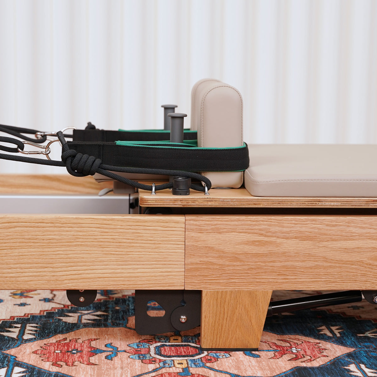 Gymfrog Premium Folding Wood Pilates Reformer Latte
