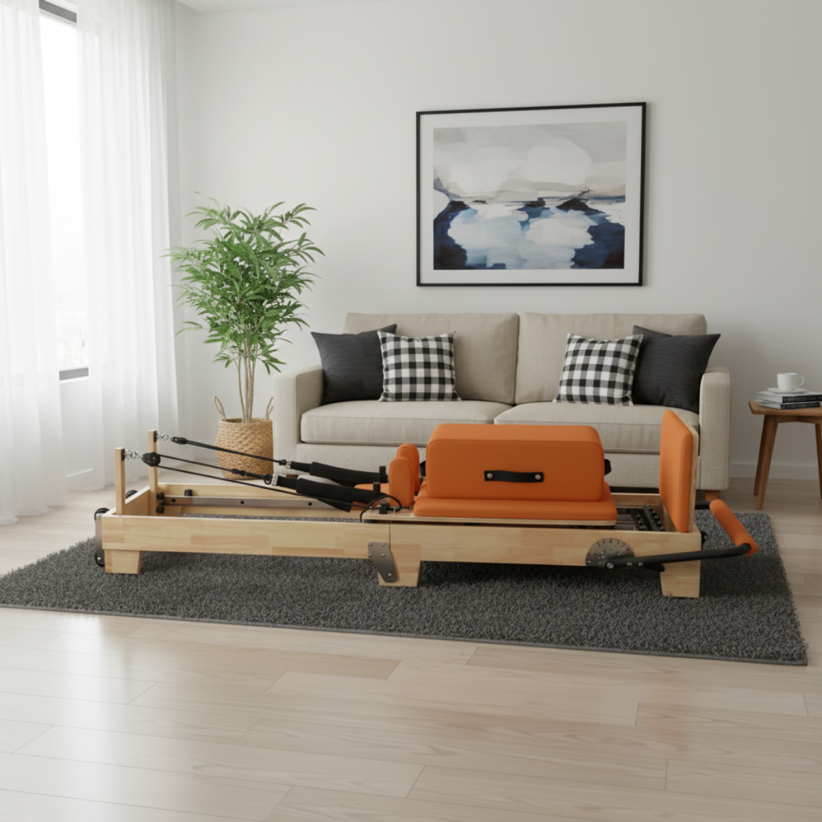 Oak Folding Classic Pilates Reformer Orange