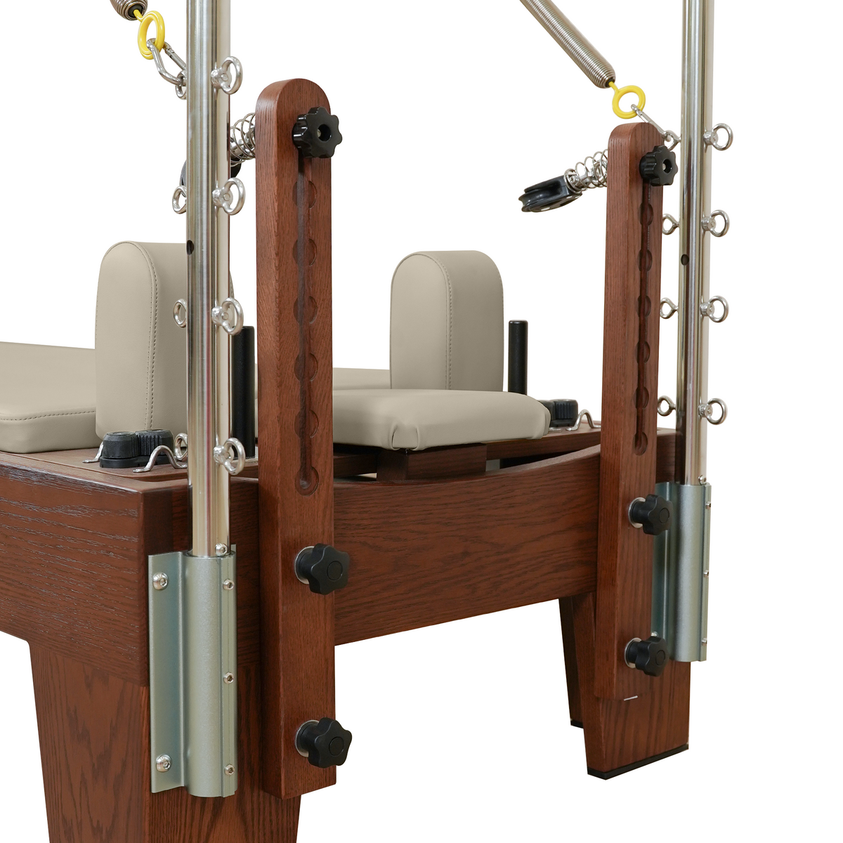 Gymfrog Classic Walnut Pilates Reformer with Tower Latte