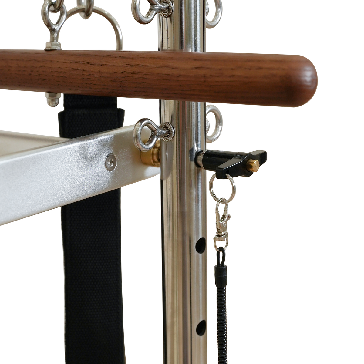 Gymfrog Classic Walnut Pilates Reformer with Tower Latte