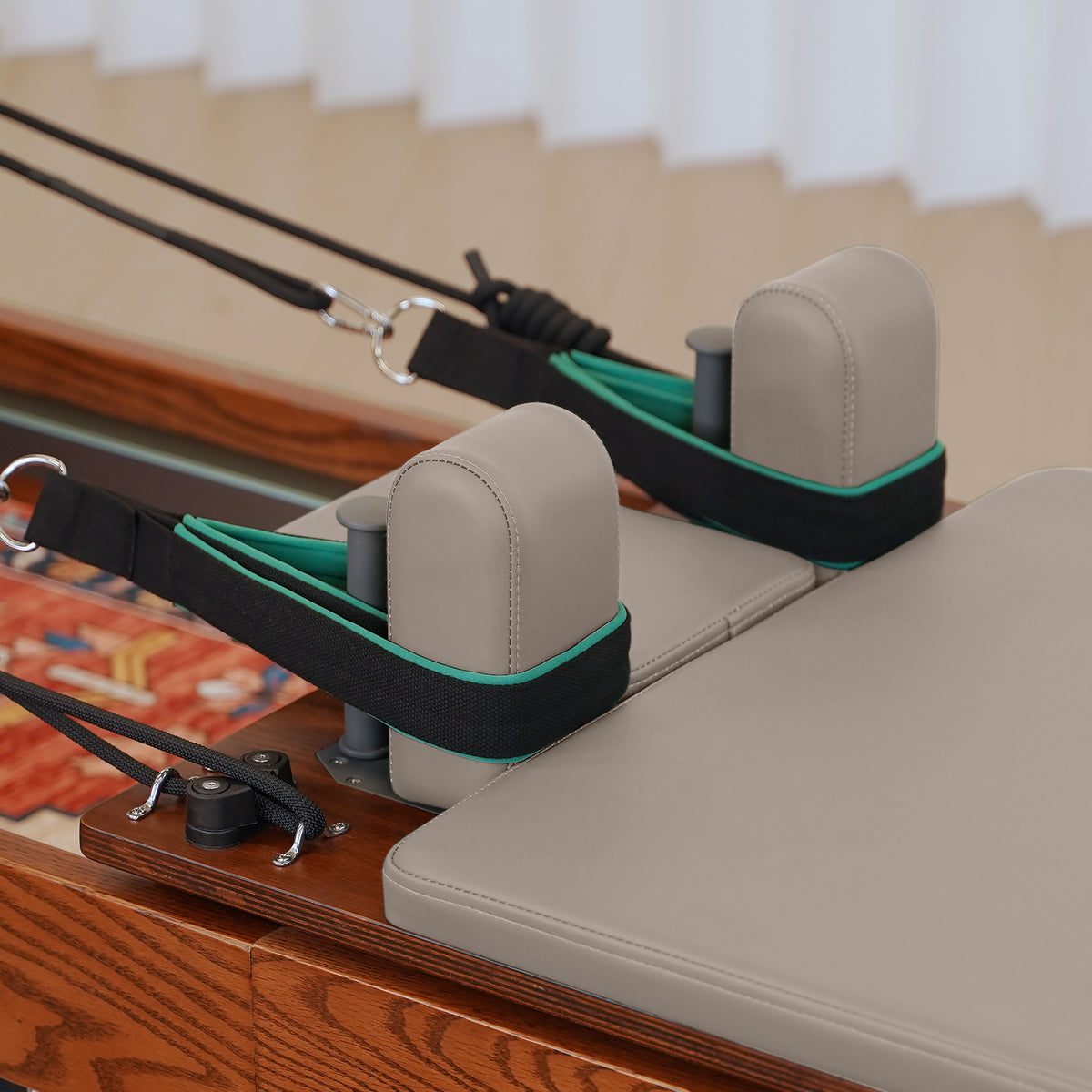 Gymfrog Premium Folding Walnut Pilates Reformer Latte