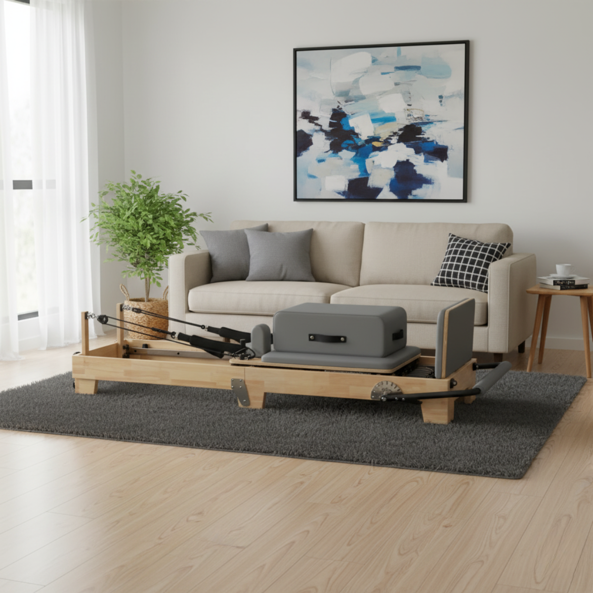 Oak Folding Classic Pilates Reformer Gray