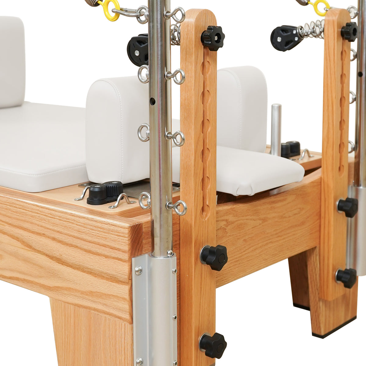 Gymfrog Premium Red Oak Pilates Reformer with Tower Beige