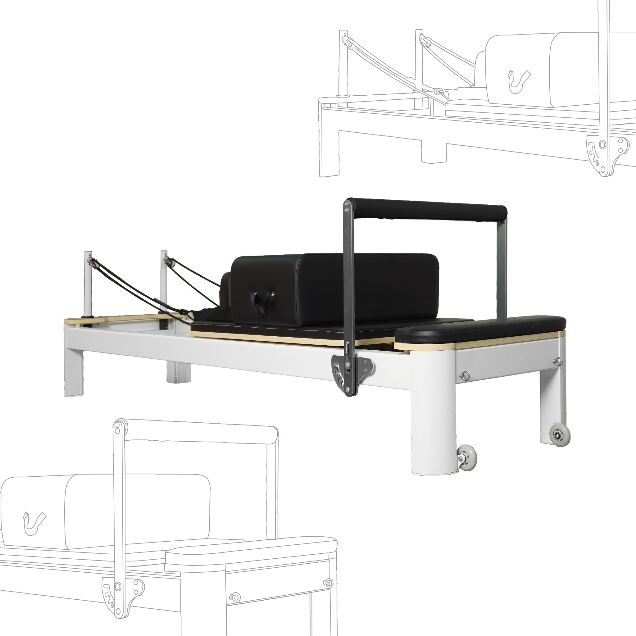 Aluminium Pilates Reformer White