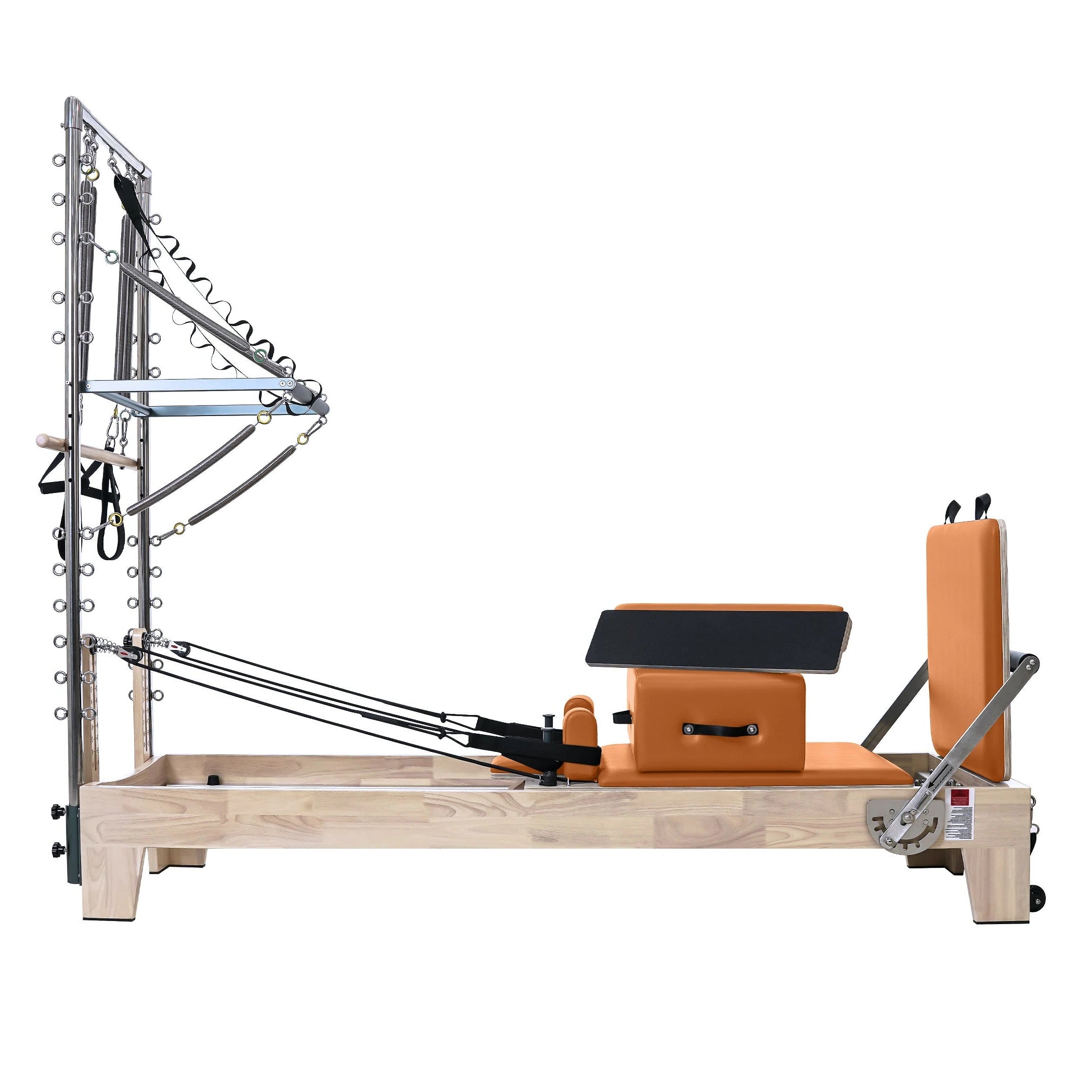 Oak Pilates Reformer with Tower Orange