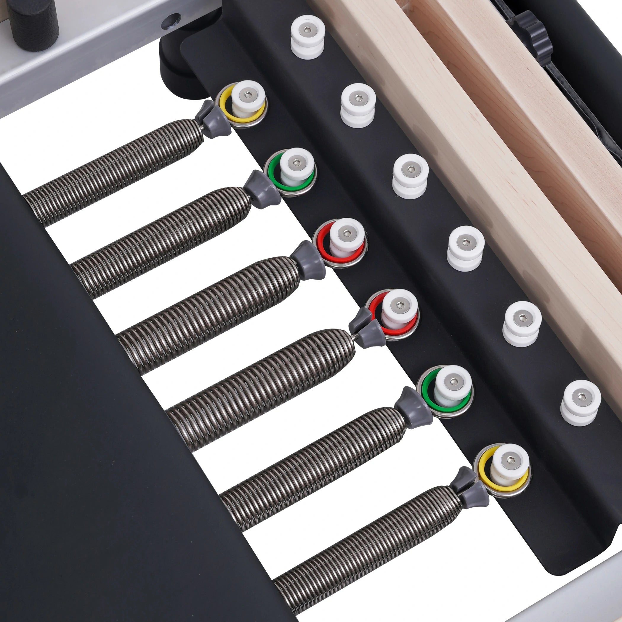 Maple Adjustable-Leg Foldable Pilates Reformer Black