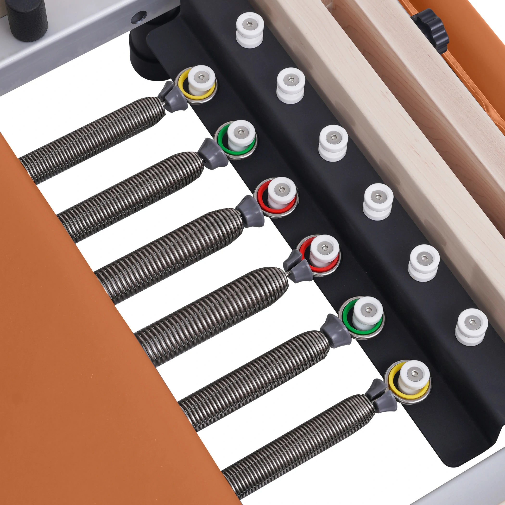 Maple Adjustable-Leg Foldable Pilates Reformer Orange