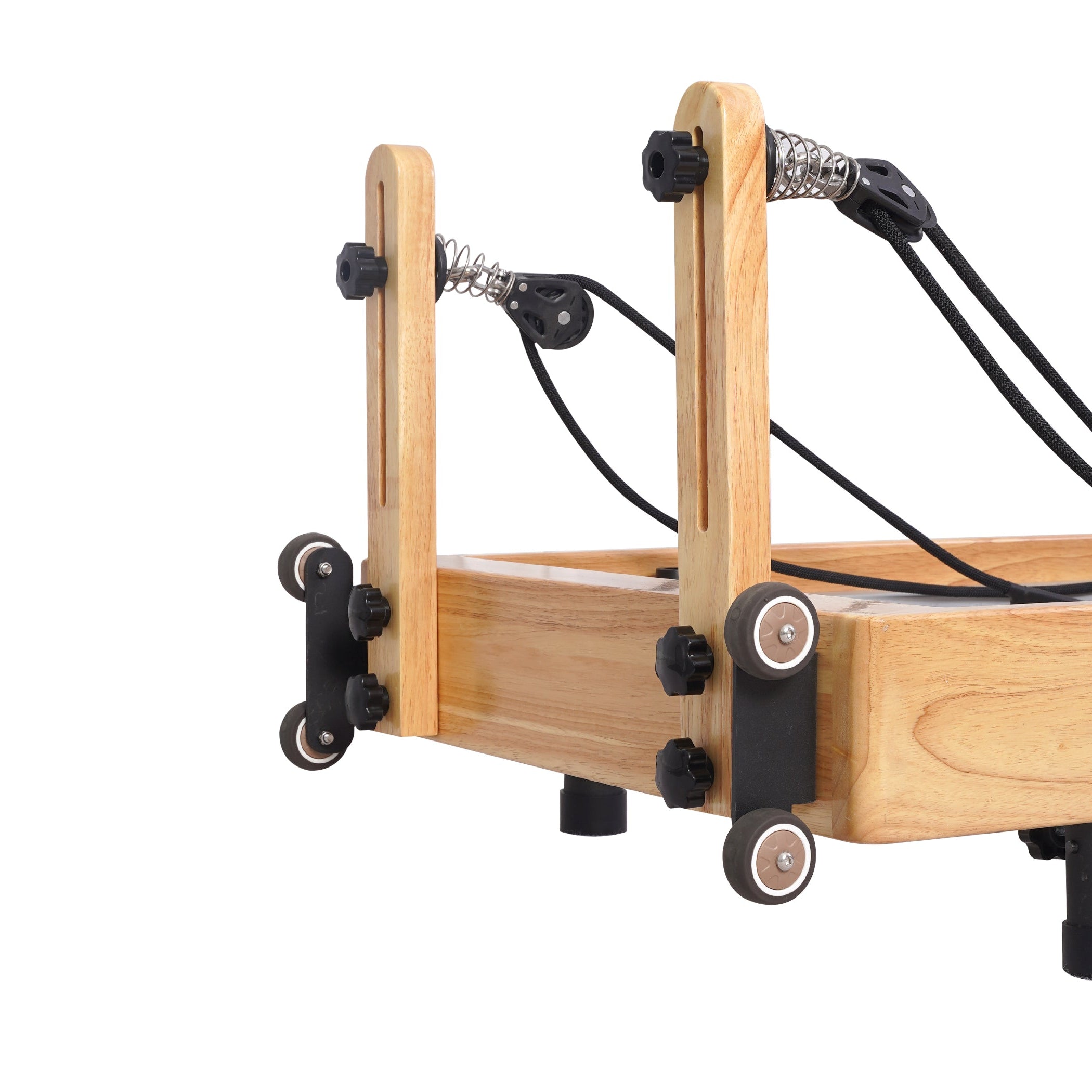 Oak Adjustable-Leg Foldable Pilates Reformer Black