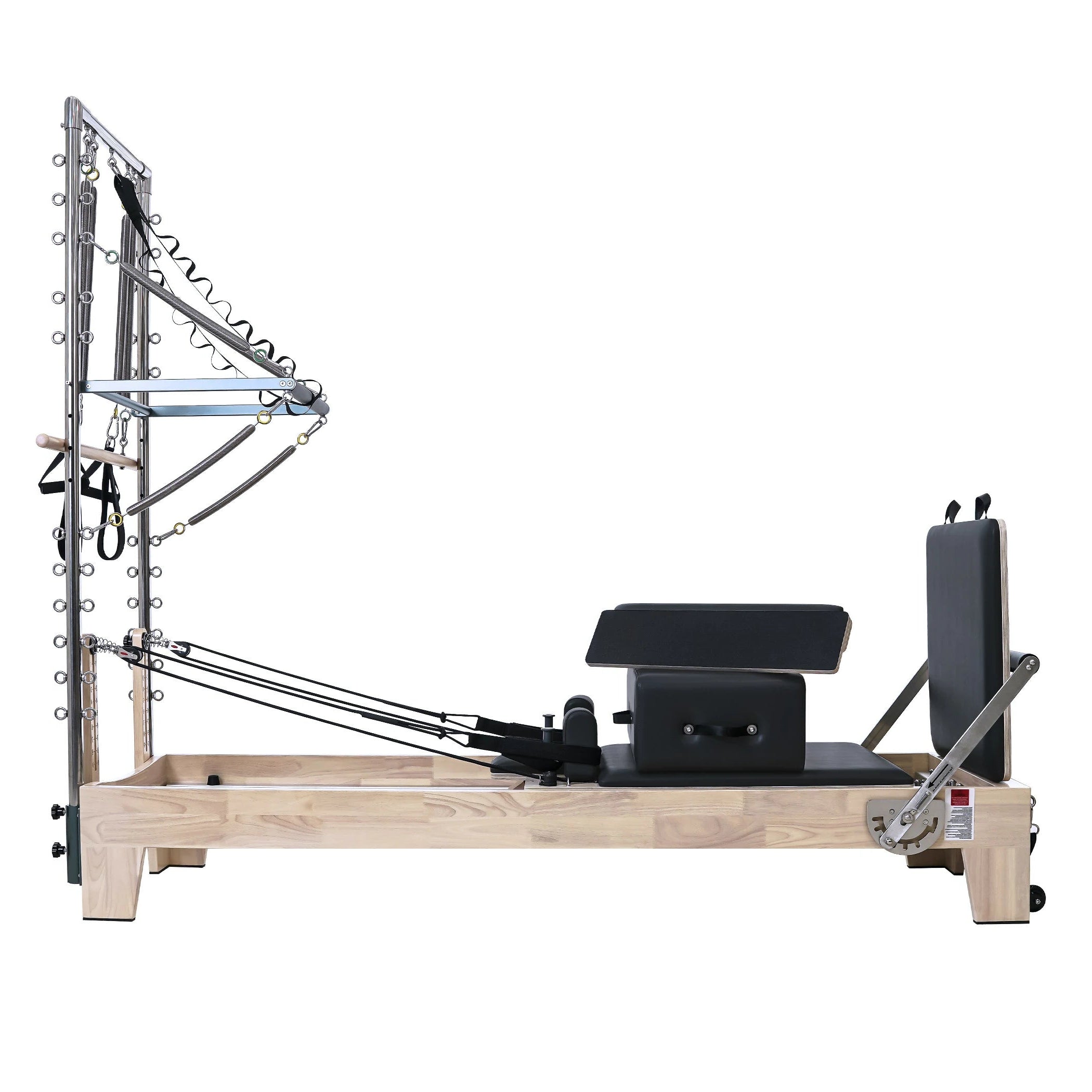 Oak Pilates Reformer with Tower Black