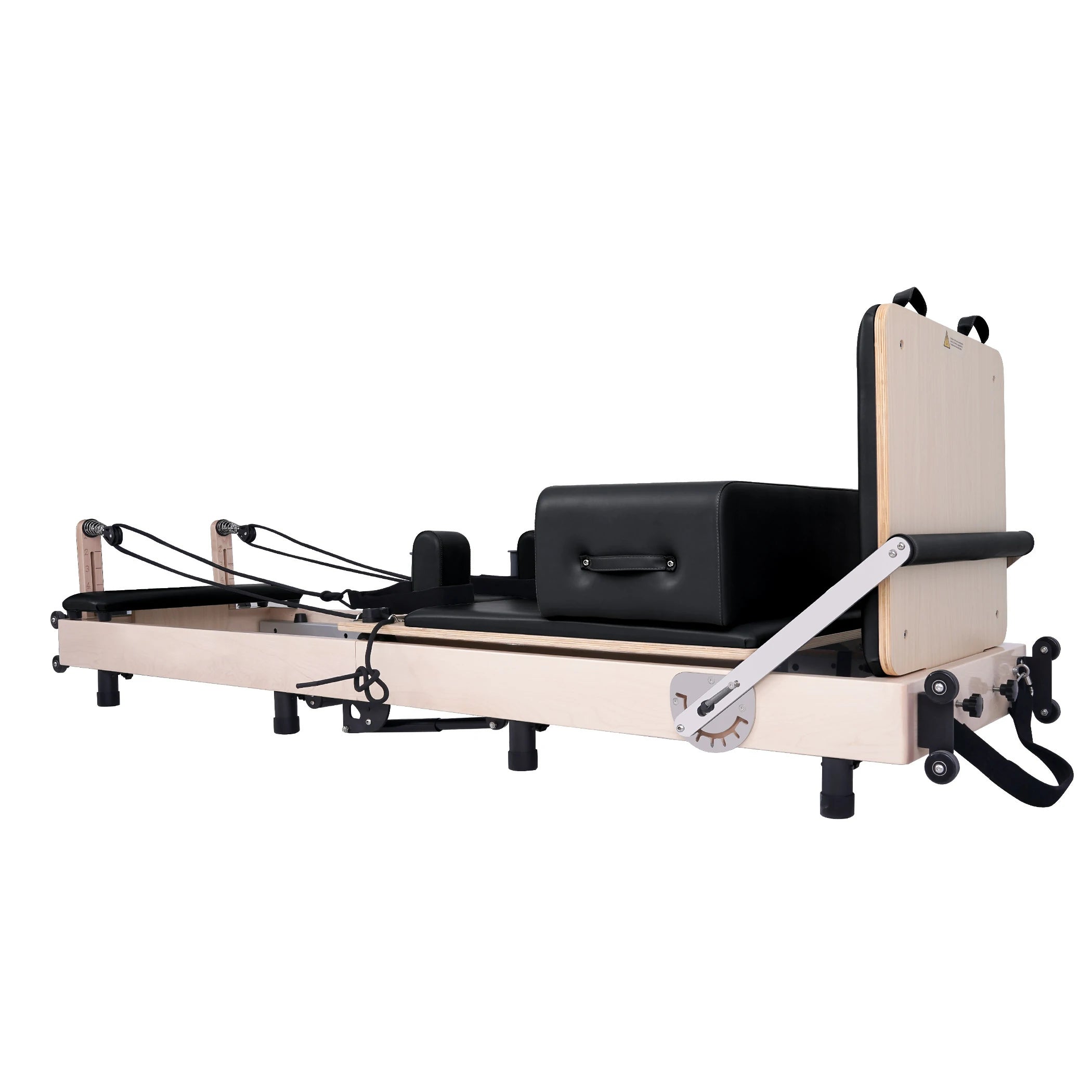 Maple Adjustable-Leg Foldable Pilates Reformer Black