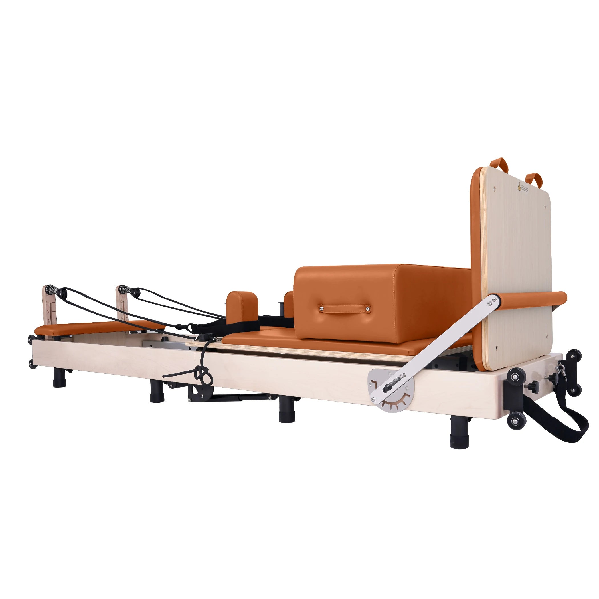 Maple Adjustable-Leg Foldable Pilates Reformer Orange