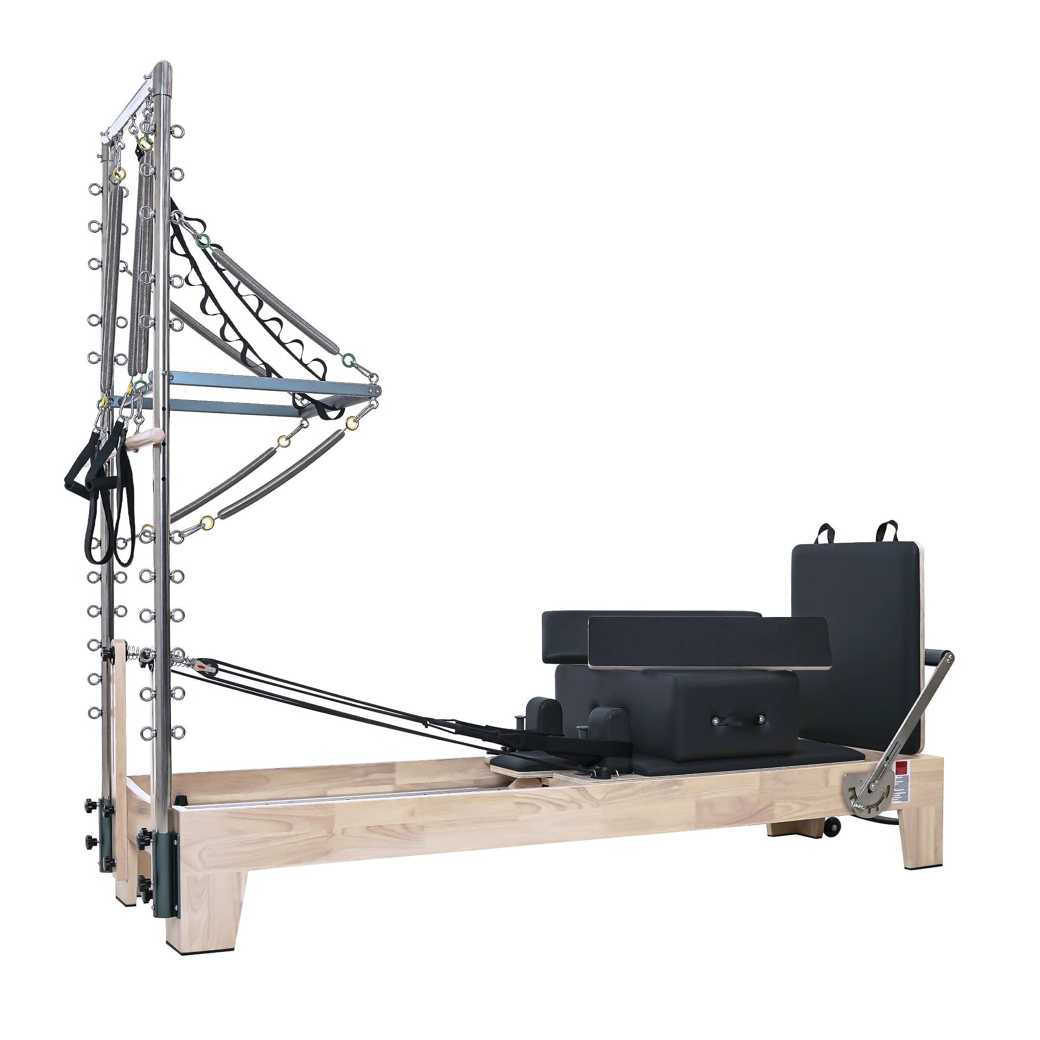 Oak Pilates Reformer with Tower Black
