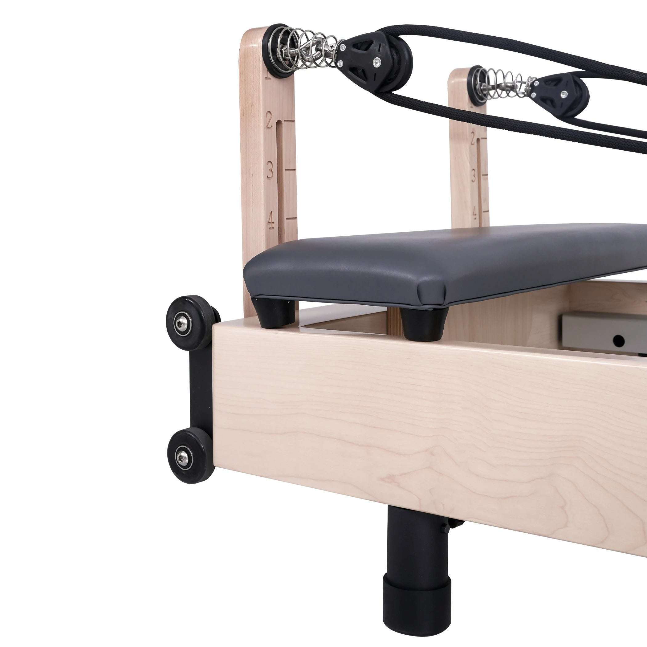 Maple Adjustable-Leg Foldable Pilates Reformer Gray