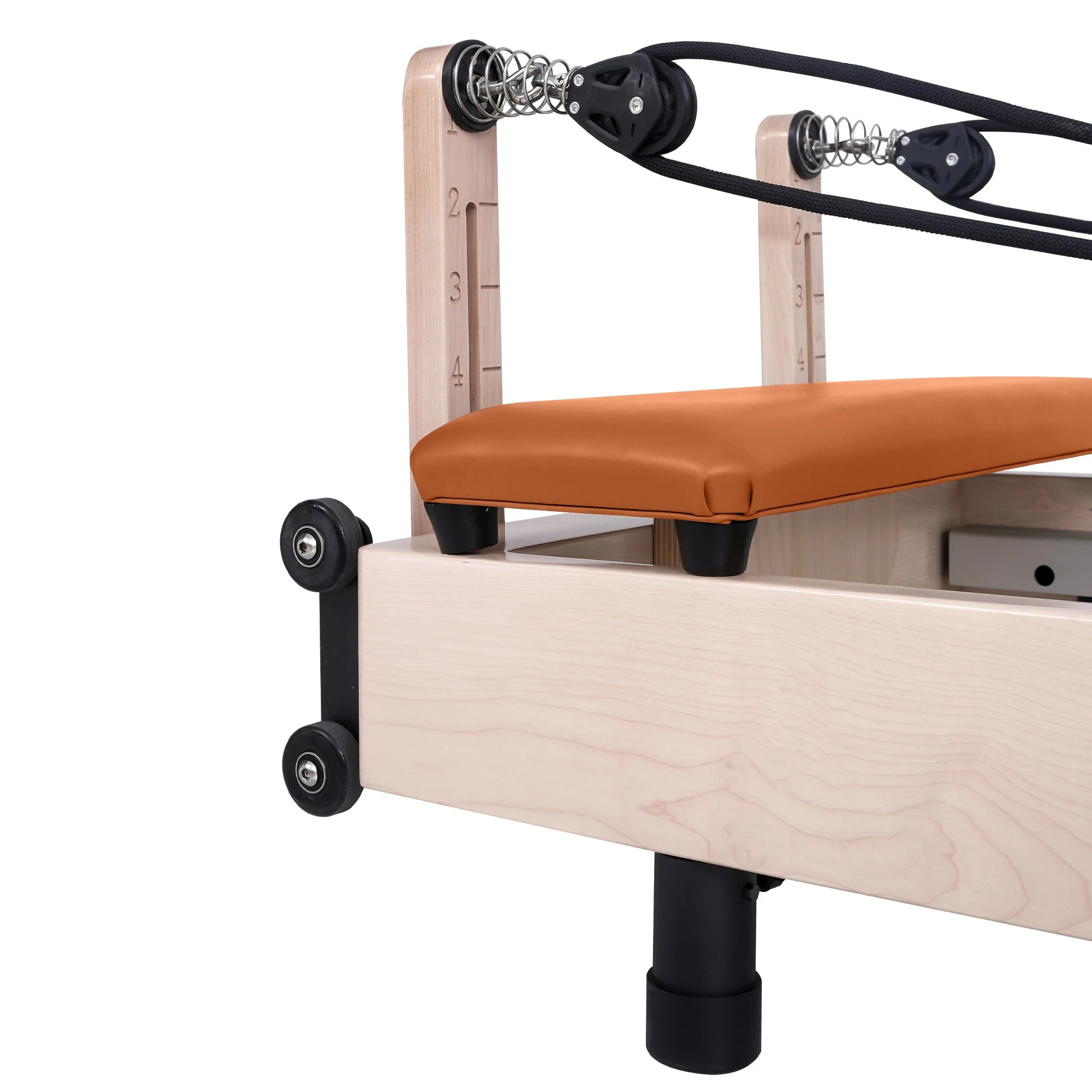 Maple Adjustable-Leg Foldable Pilates Reformer Orange