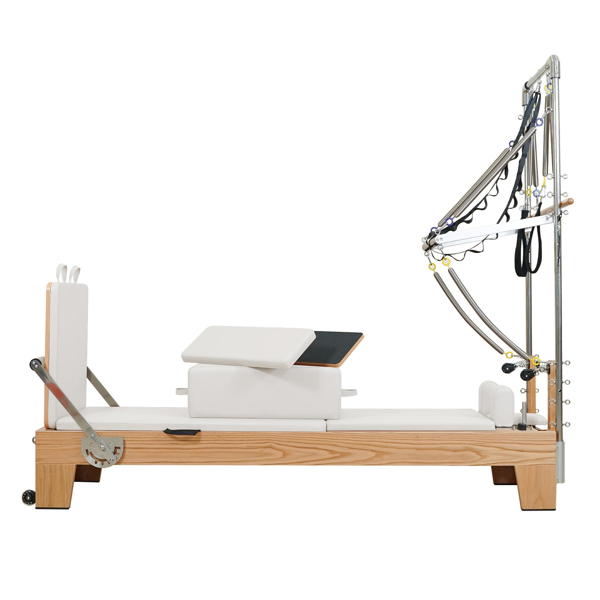 Gymfrog Premium Red Oak Pilates Reformer with Tower Beige