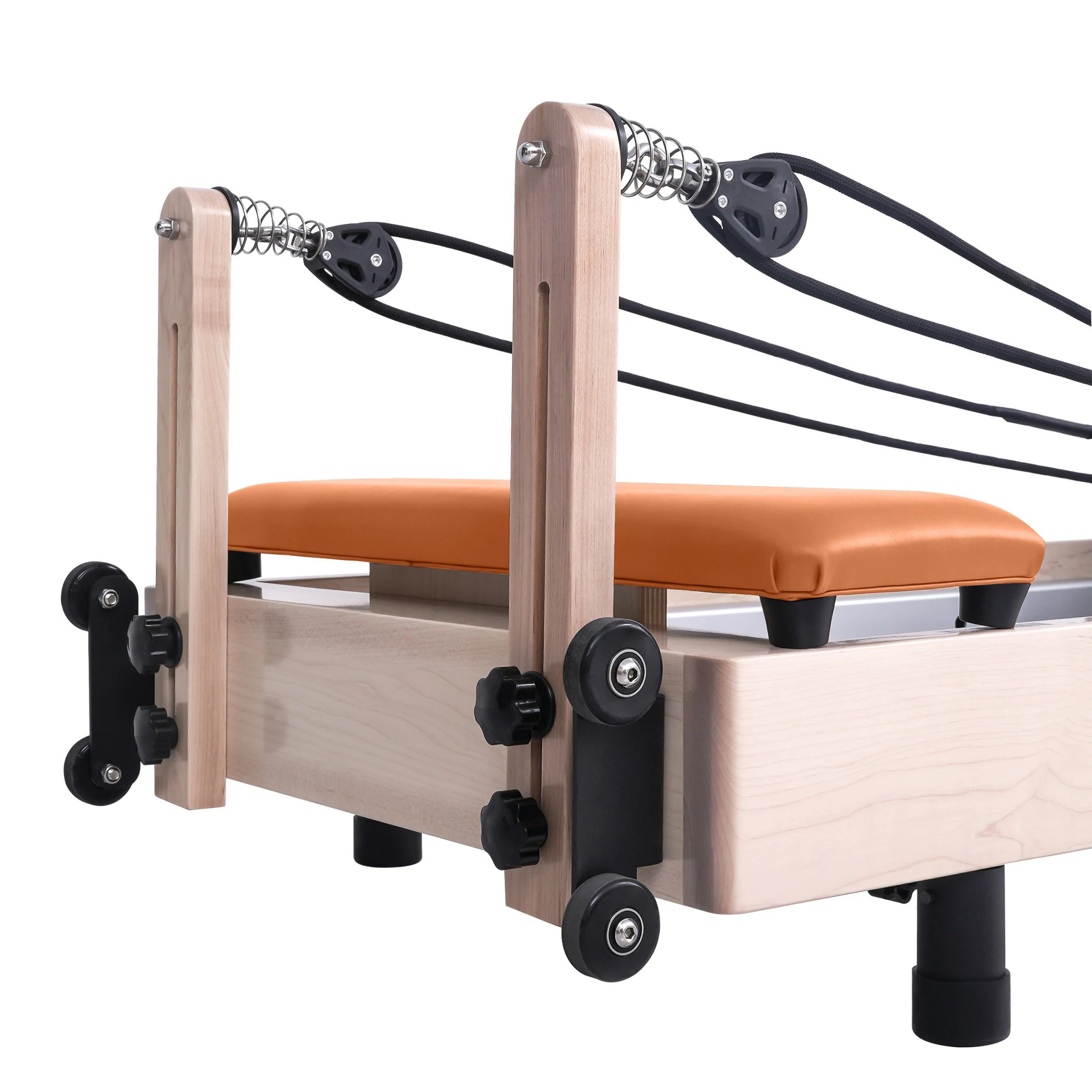 Maple Adjustable-Leg Foldable Pilates Reformer Orange