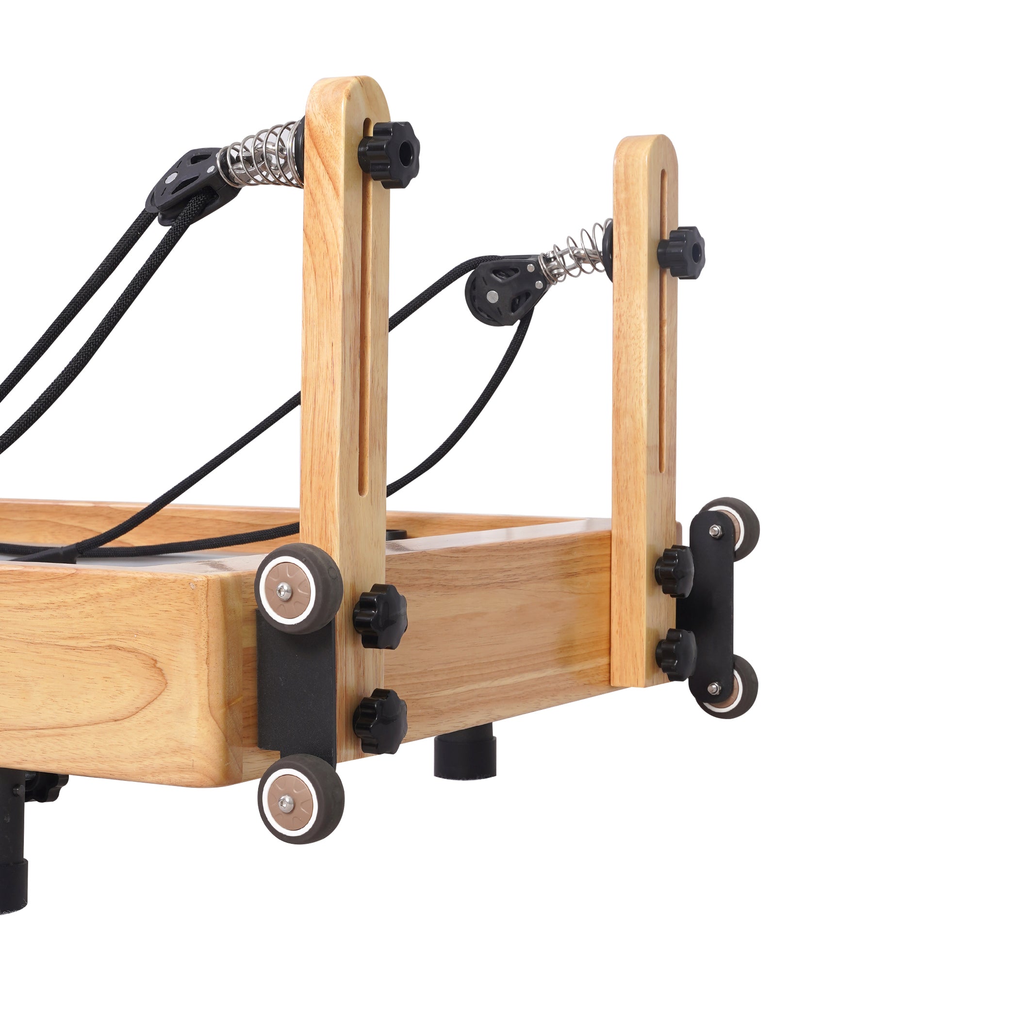 Oak Adjustable-Leg Foldable Pilates Reformer Pink