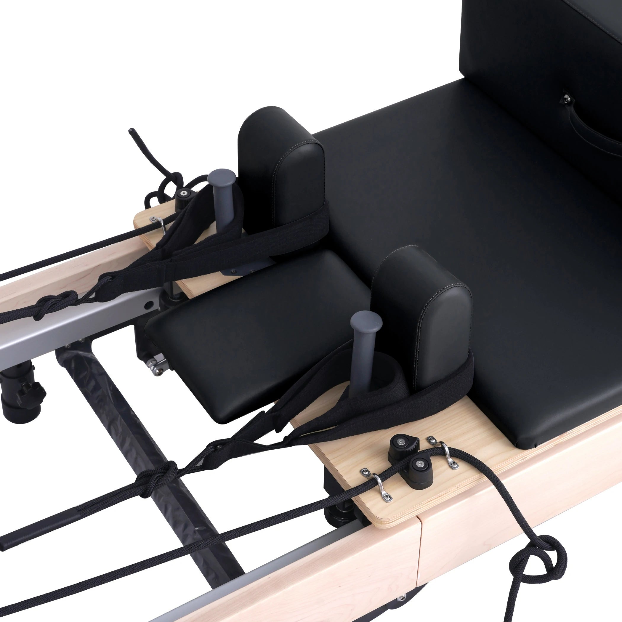 Maple Adjustable-Leg Foldable Pilates Reformer Black