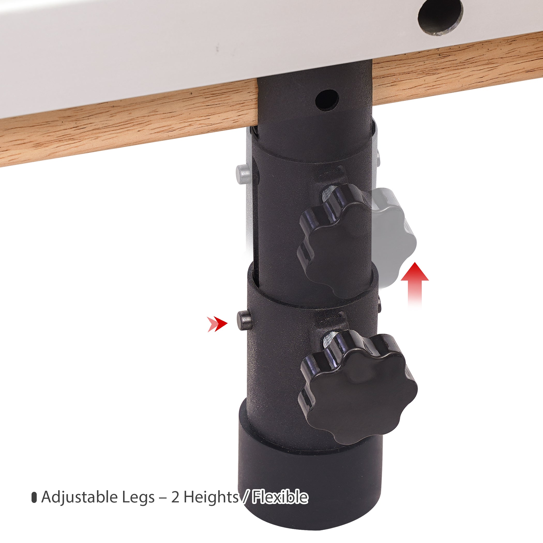 Oak Adjustable-Leg Foldable Pilates Reformer Black